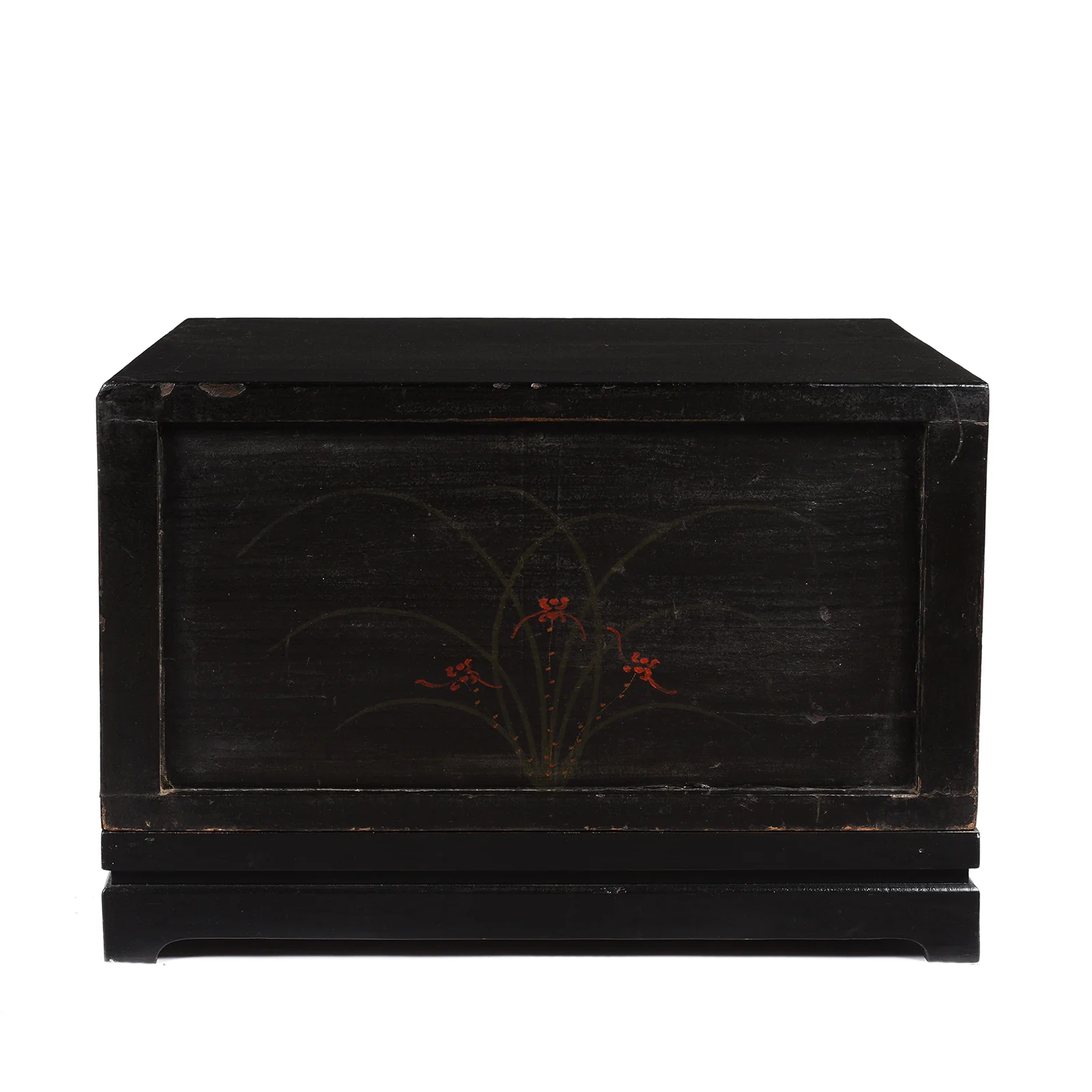 Black Lacquer Painted Low Cabinet On Stand From Shanxi - Early 20thC - Image 10