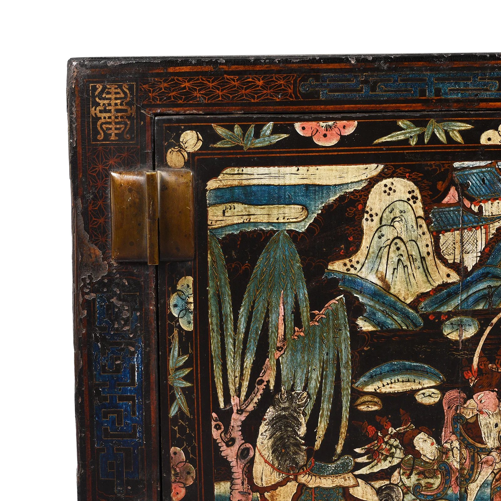 Black Lacquer Painted Low Cabinet On Stand From Shanxi - Early 20thC - Image 2
