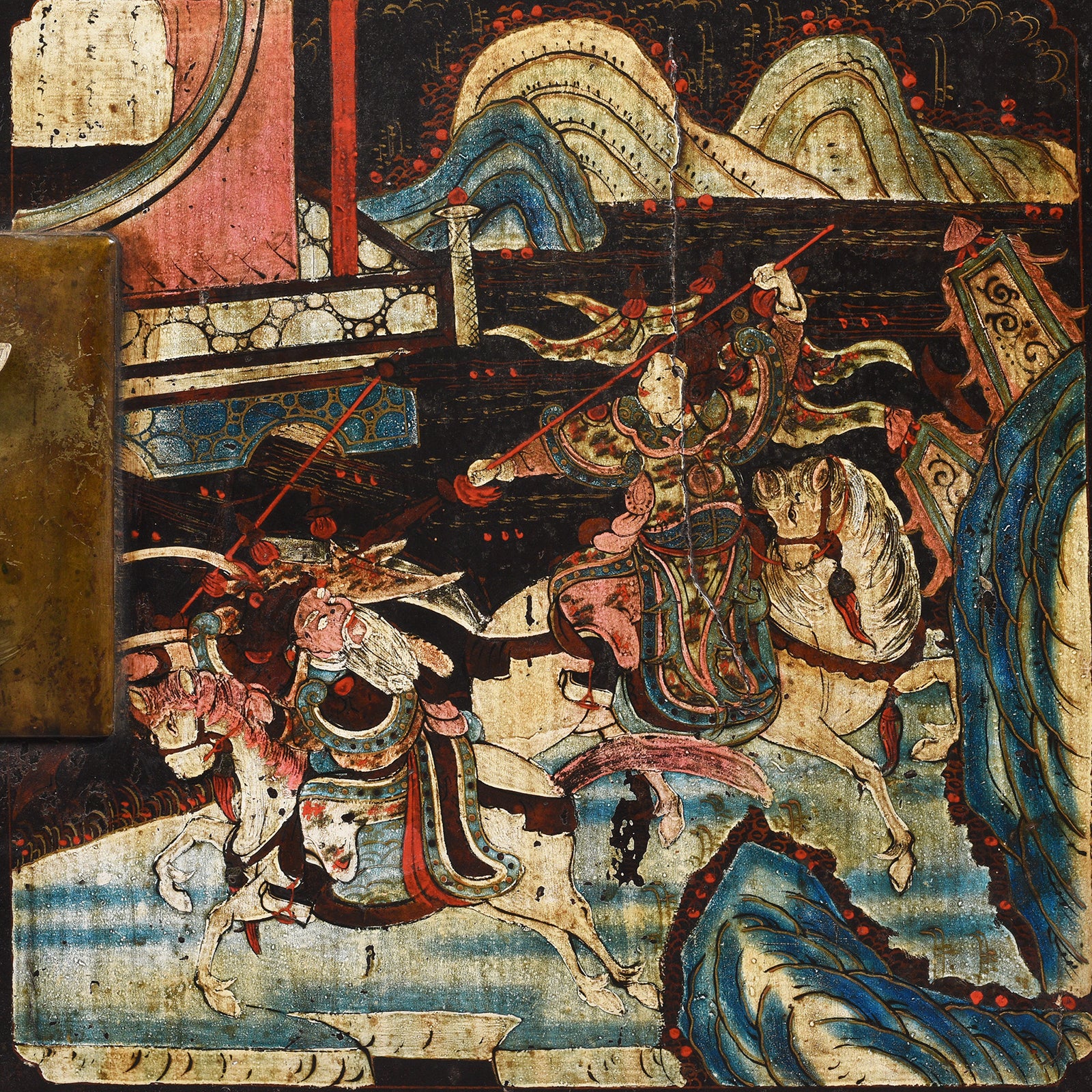 Black Lacquer Painted Low Cabinet On Stand From Shanxi - Early 20thC - Image 6