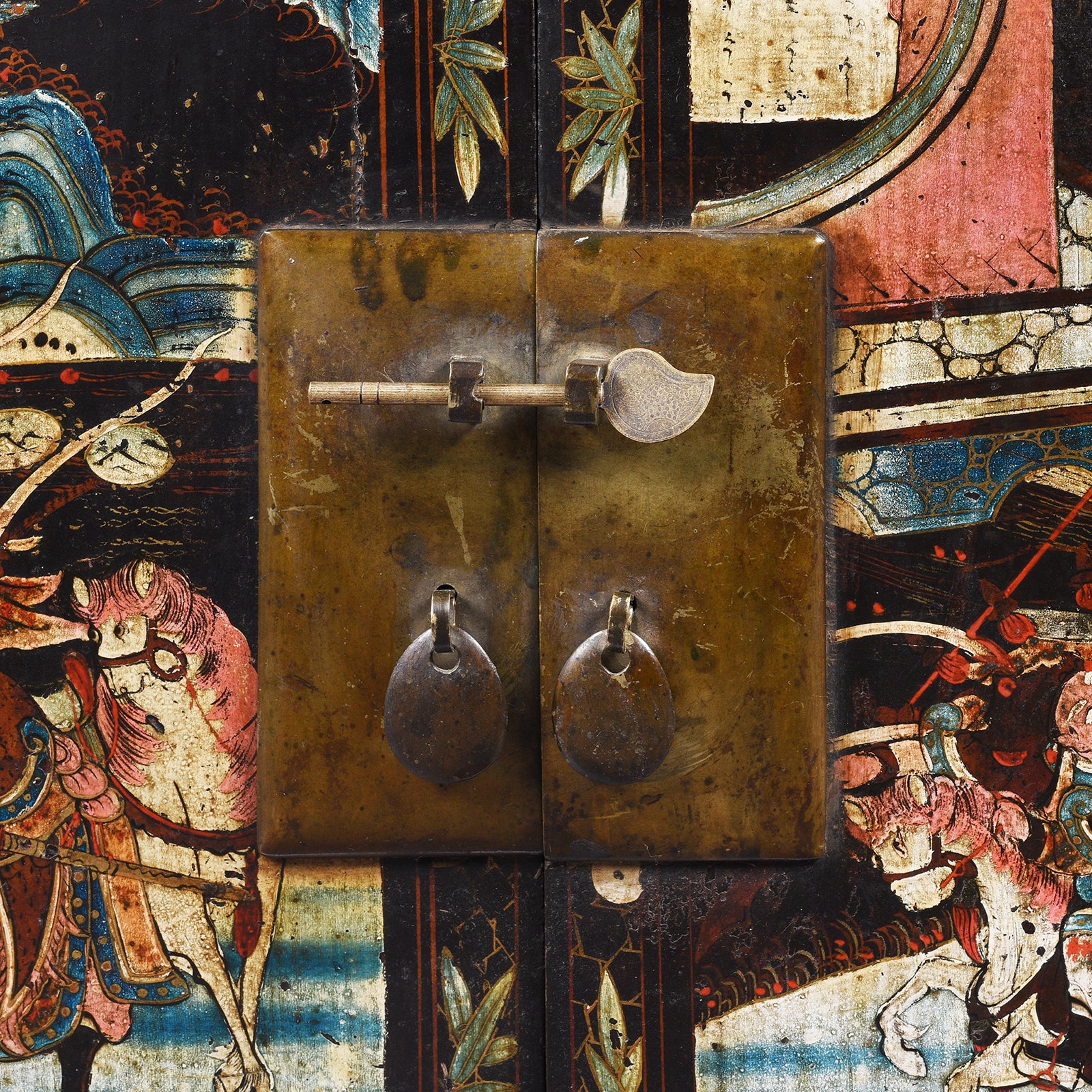 Black Lacquer Painted Low Cabinet On Stand From Shanxi - Early 20thC - Image 8