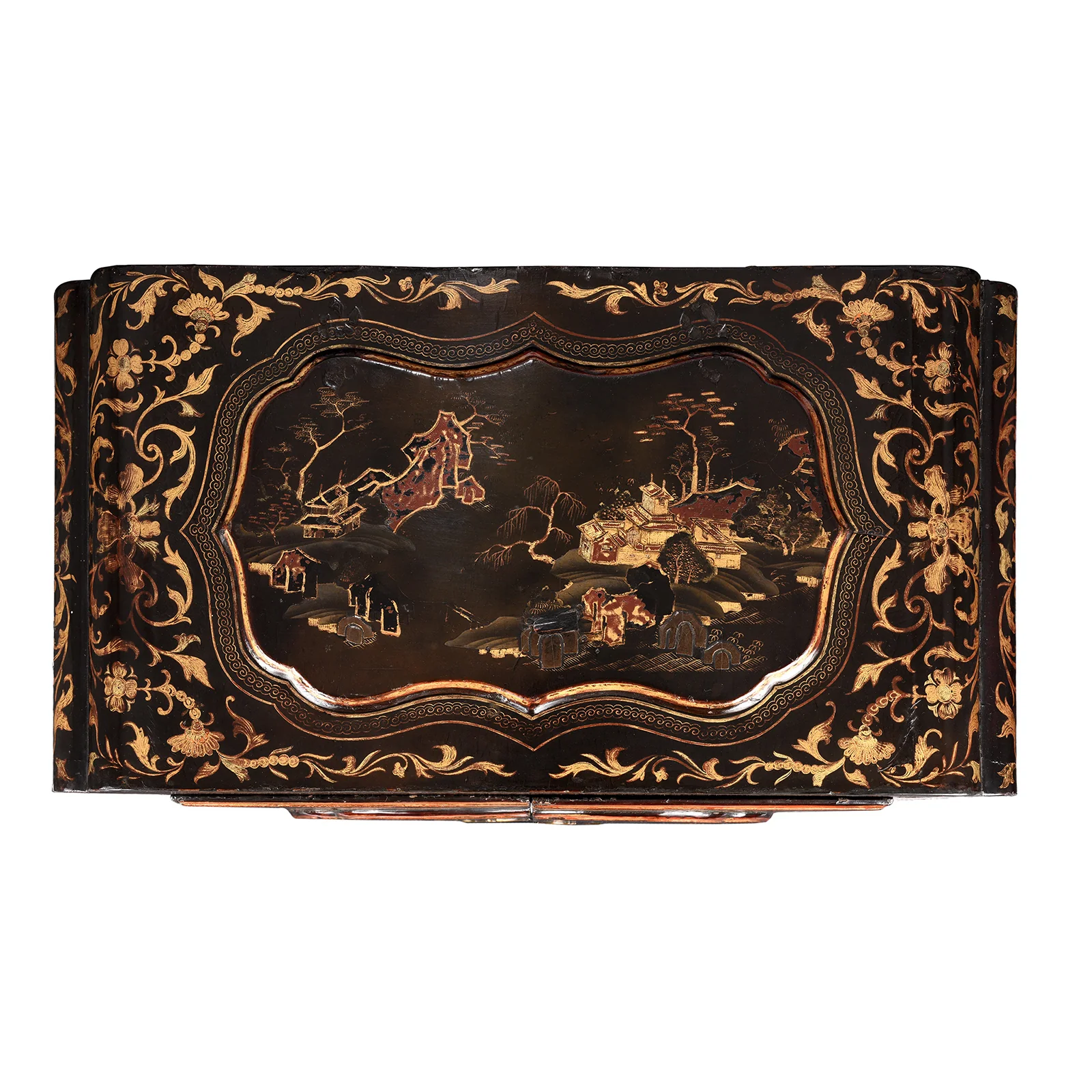 Gilt Black Lacquer Chinese Export Shrine Cabinet - Ca 1820 - Image 12