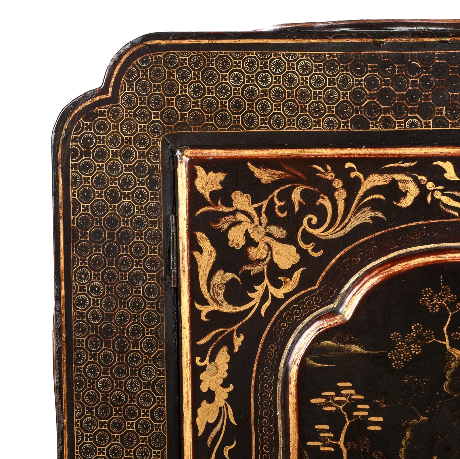 Gilt Black Lacquer Chinese Export Shrine Cabinet - Ca 1820 - Image 13