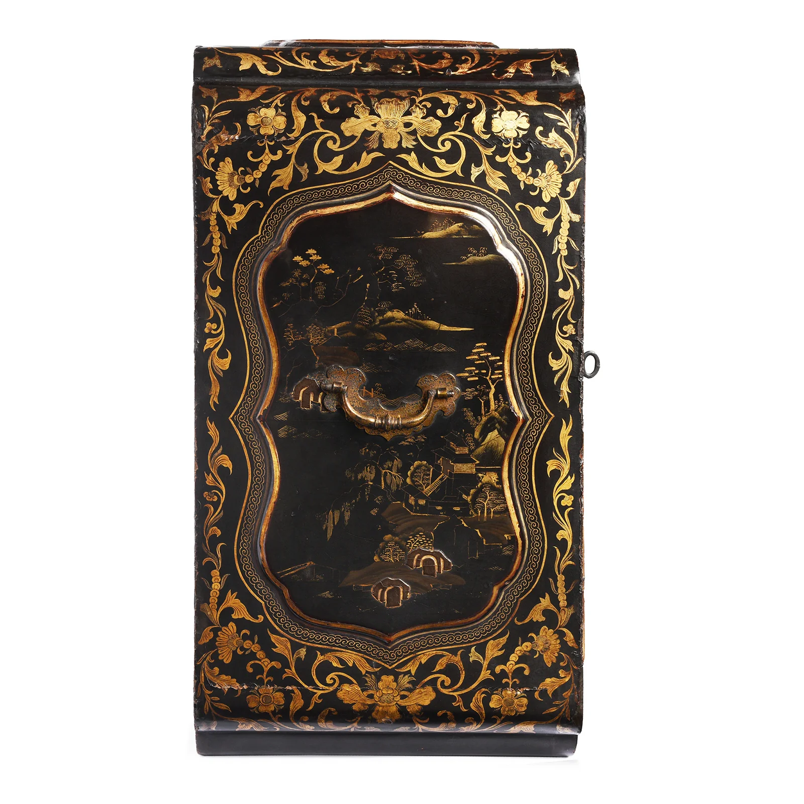 Gilt Black Lacquer Chinese Export Shrine Cabinet - Ca 1820 - Image 15