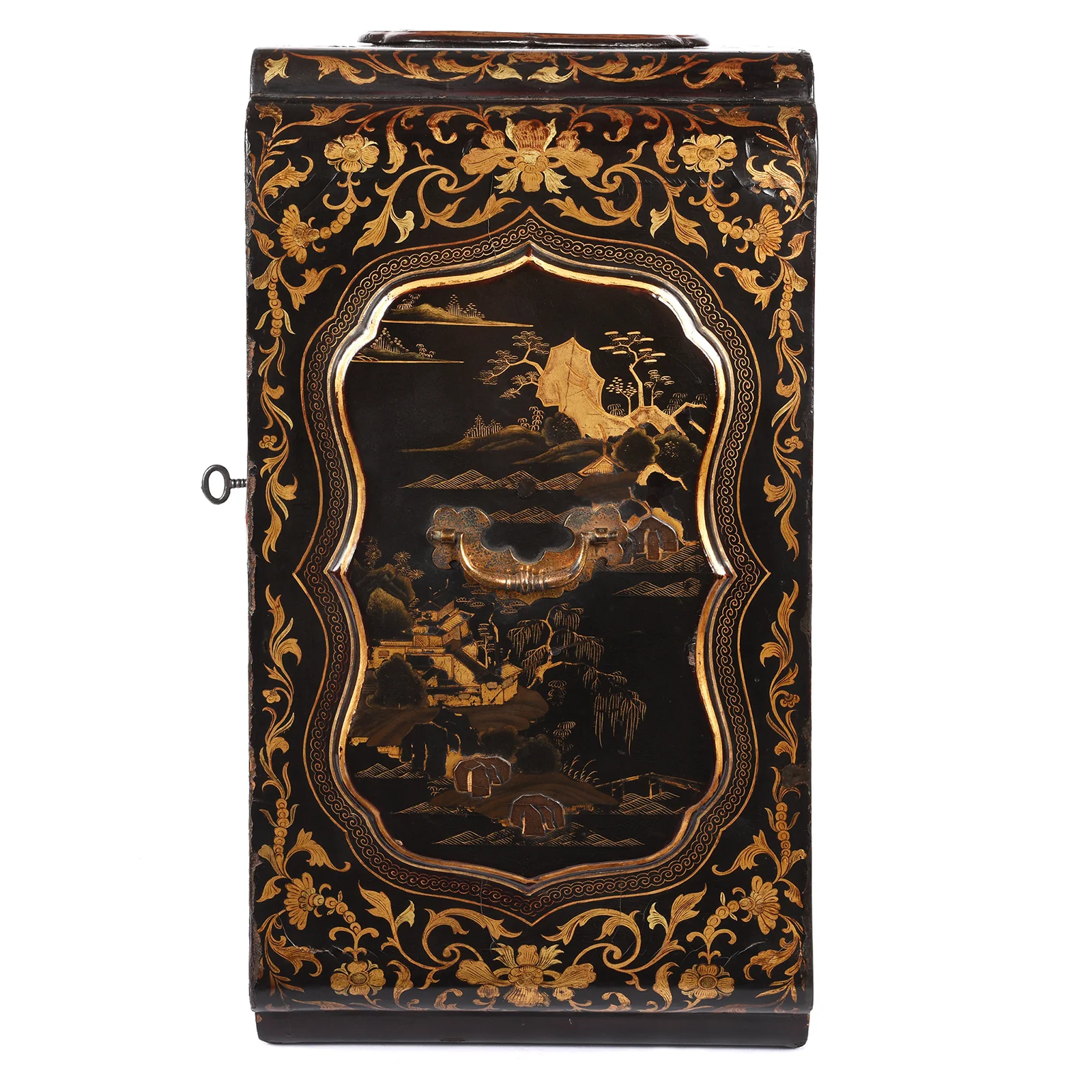 Gilt Black Lacquer Chinese Export Shrine Cabinet - Ca 1820 - Image 16