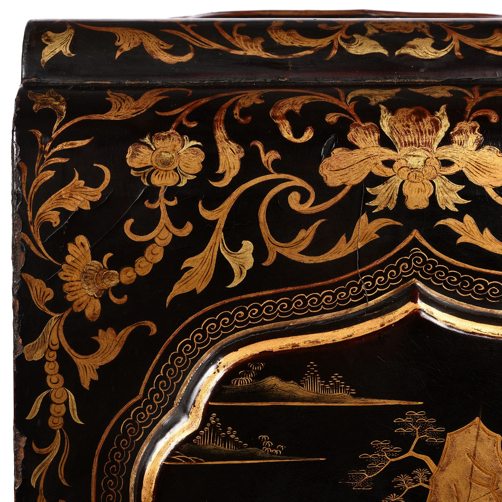 Gilt Black Lacquer Chinese Export Shrine Cabinet - Ca 1820 - Image 17