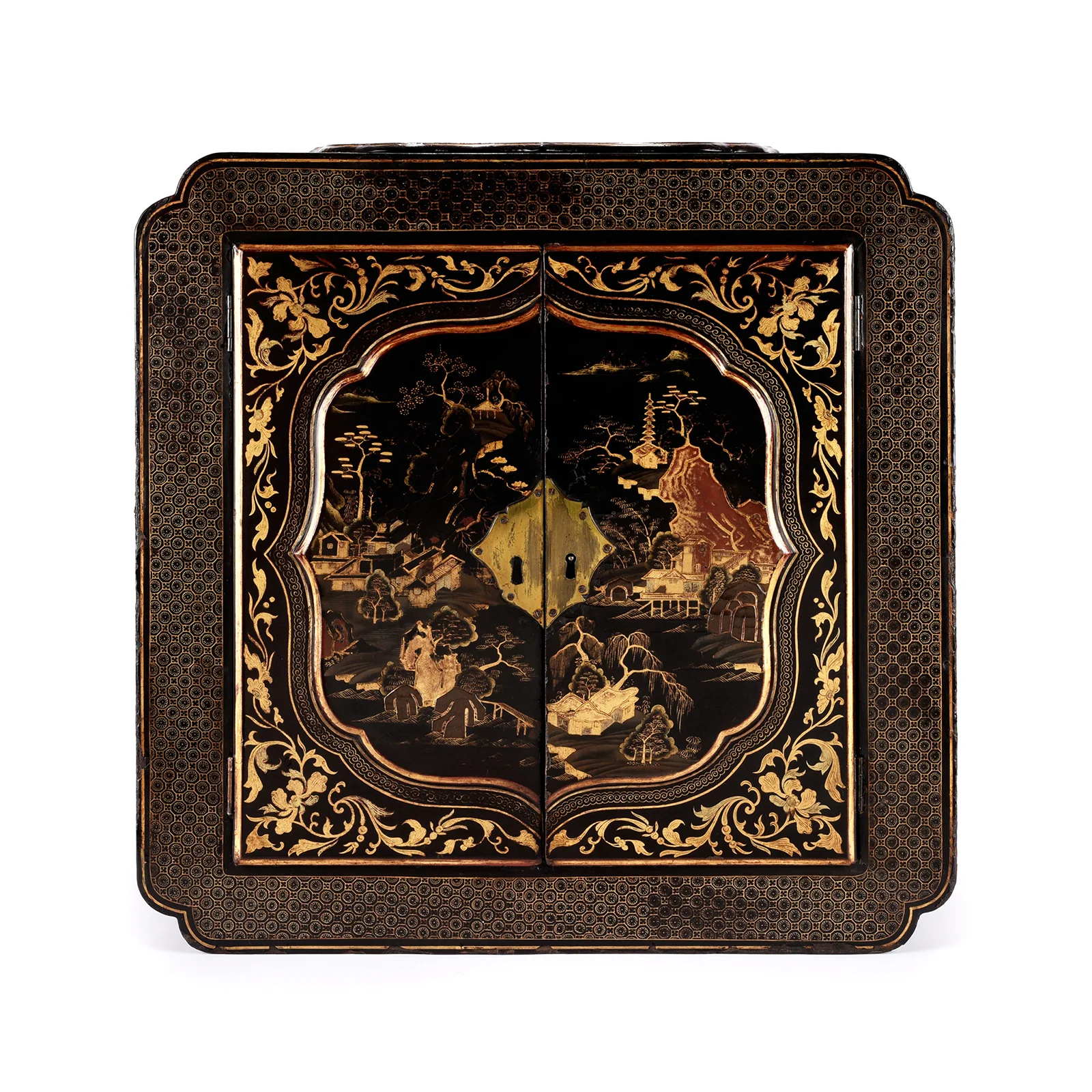 Gilt Black Lacquer Chinese Export Shrine Cabinet - Ca 1820 - Image 3