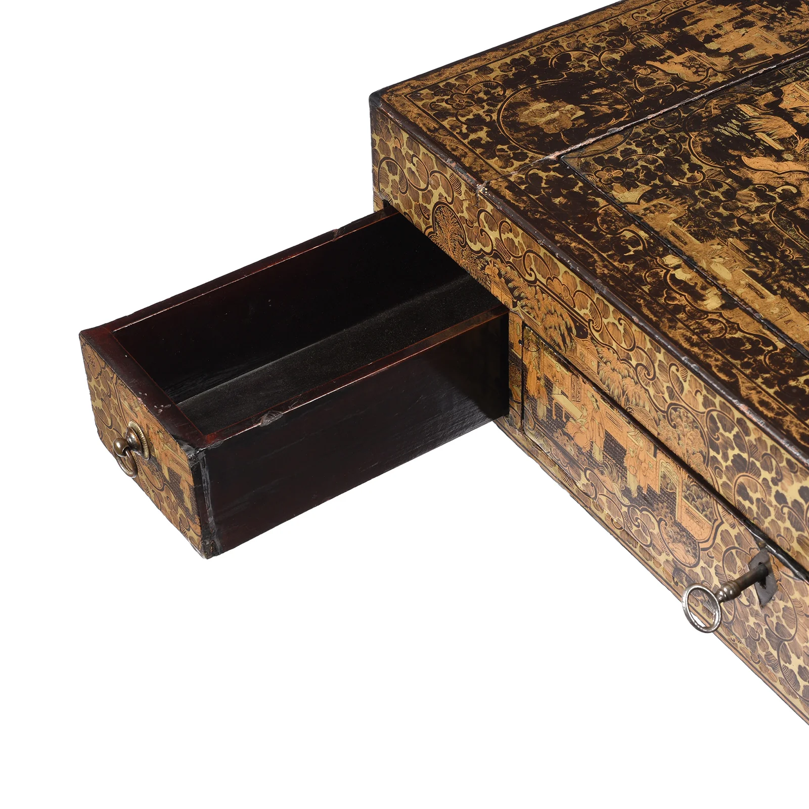 Black Lacquer Export Canton Export Games Table - Early 19th Century - Image 6