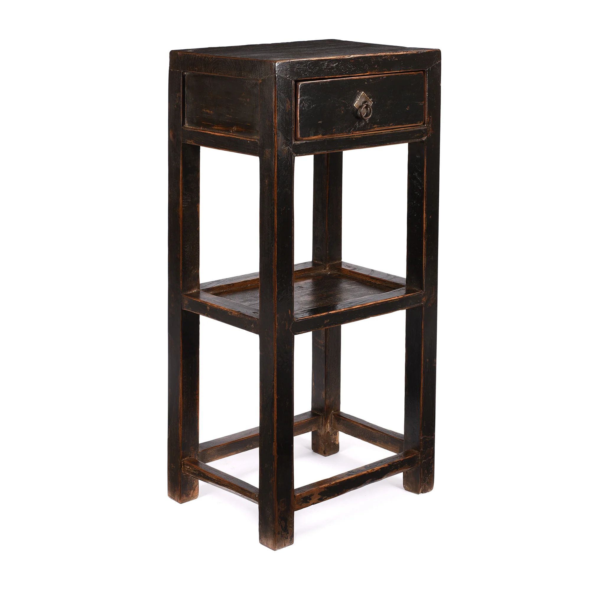 Black Lacquer Flower Stand - 19thC