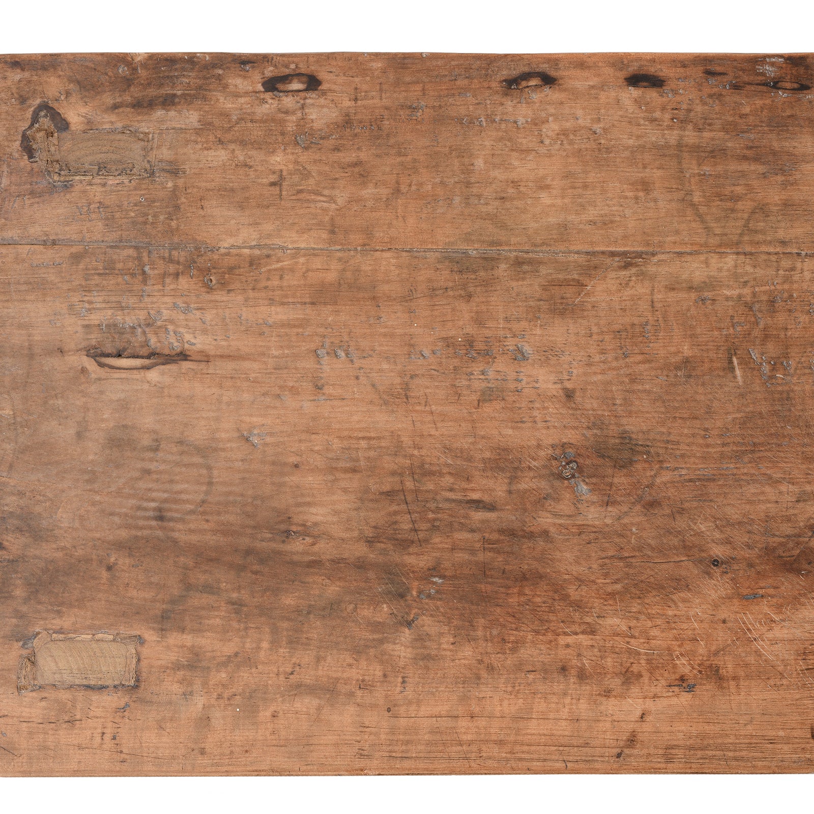 Bleached Farmhouse Console Table With Shelf - Ca 1920 - Image 6