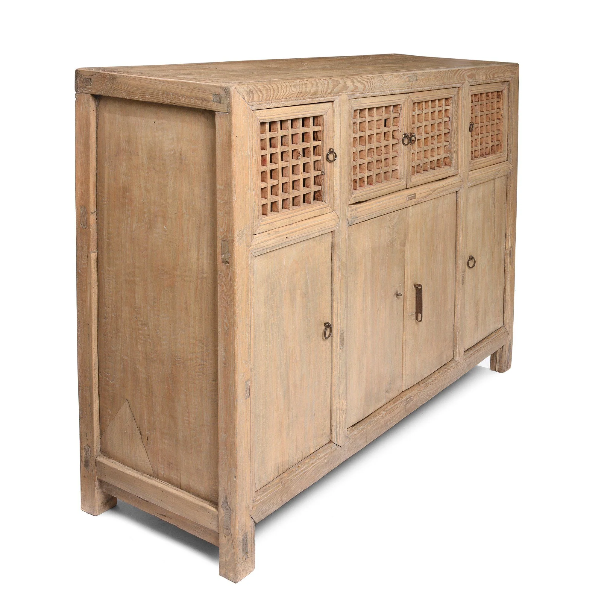 Bleached Lattice Kitchen Cabinet From Tianjin - Late 19thC - Image 2