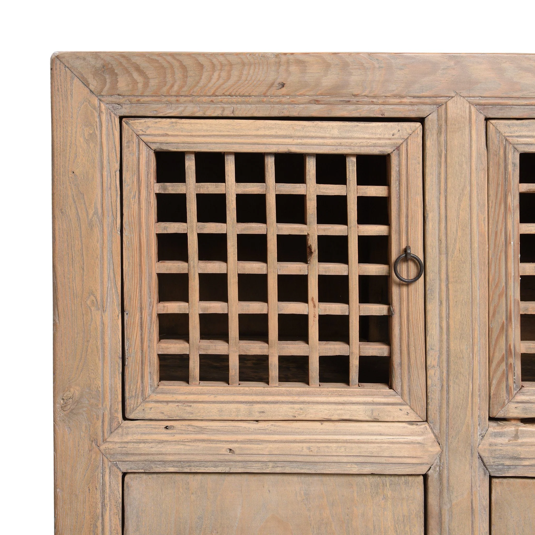 Bleached Lattice Kitchen Cabinet From Tianjin - Late 19thC - Image 7