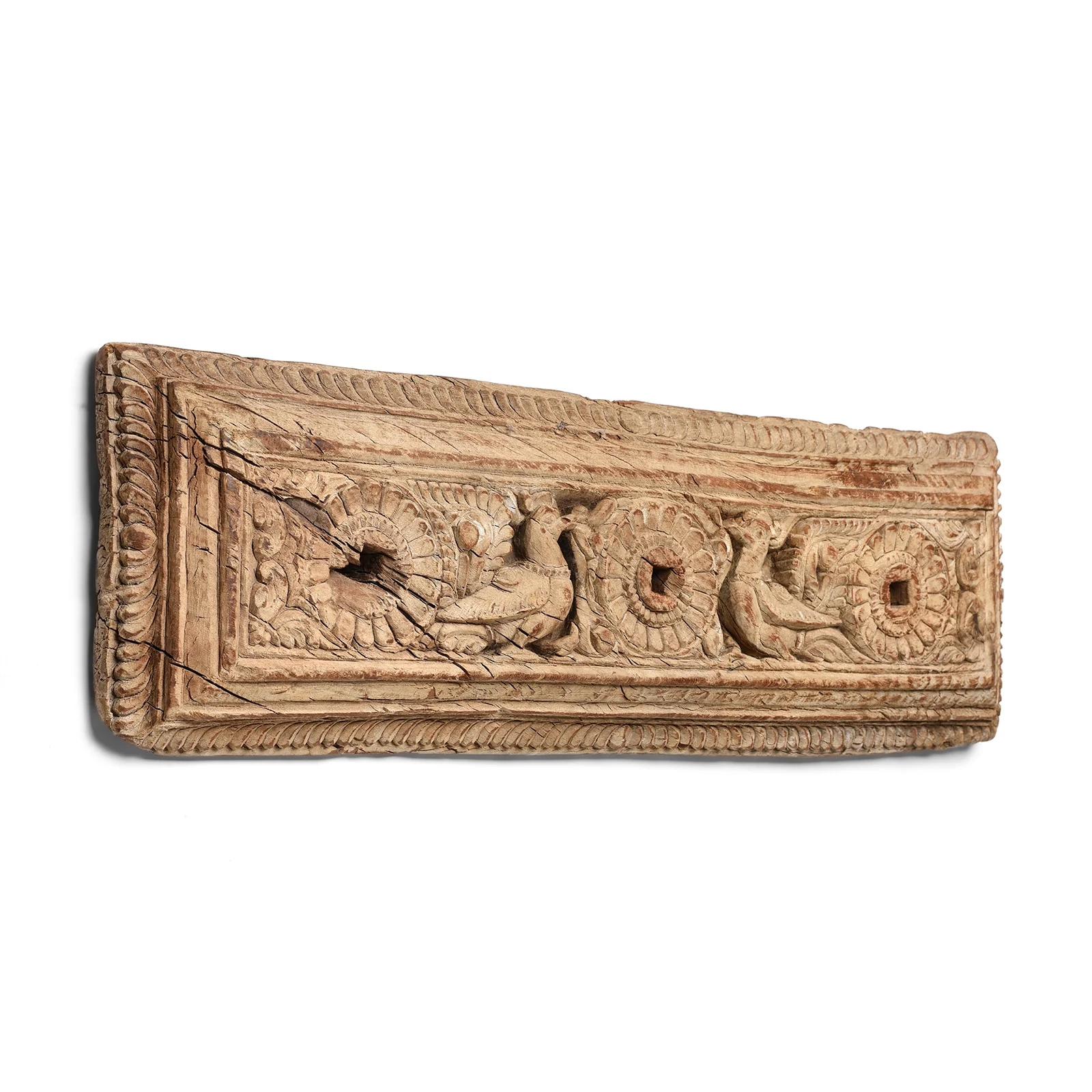 Bleached Teak Peacock Panel - 19th Century - Image 3