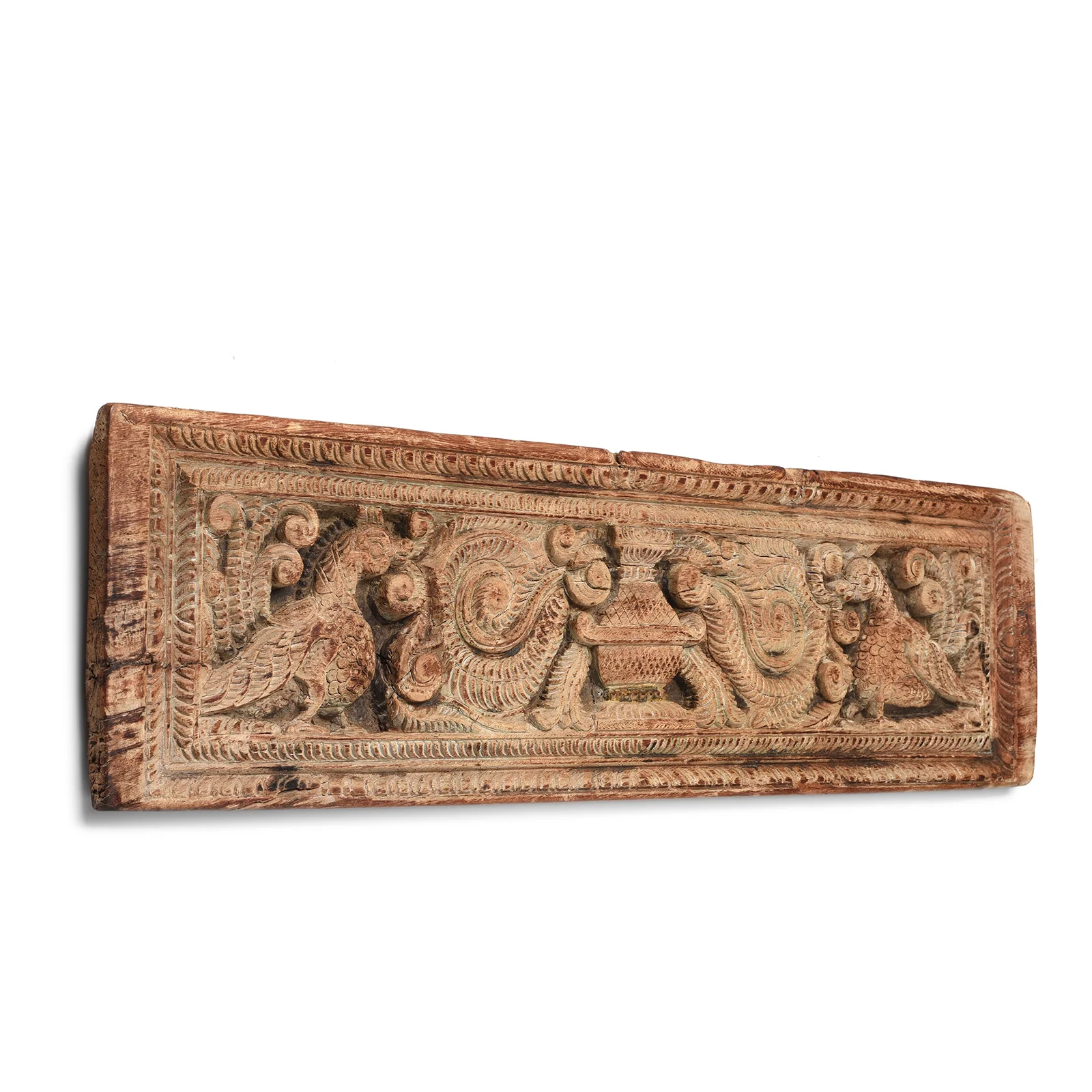 Bleached Teak Peacock Panel - 19th Century - Image 3