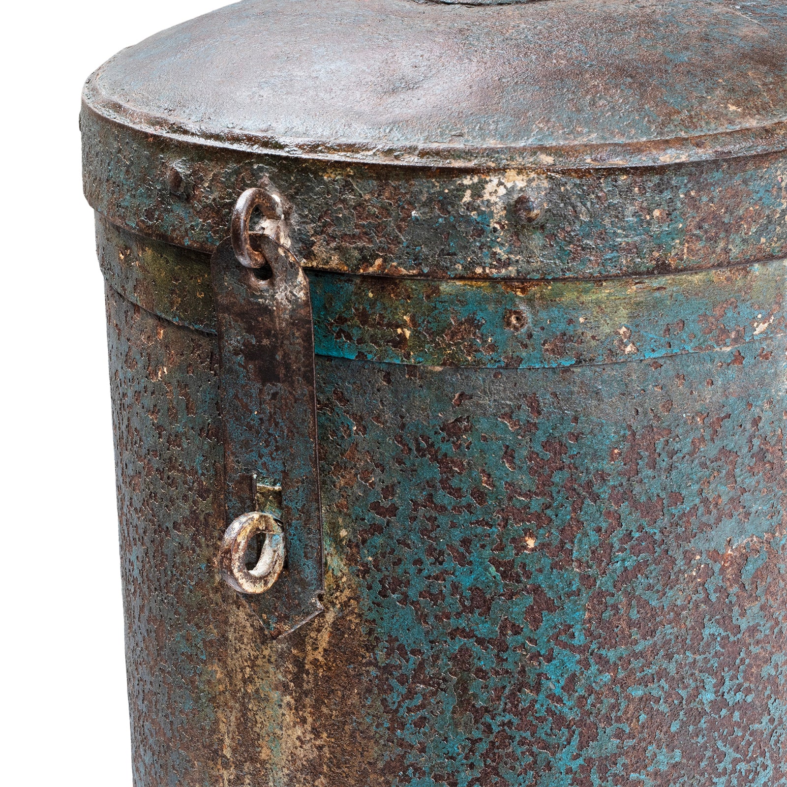 Blue Painted Storage Bin From Rajasthan - Ca 1920 - Image 3