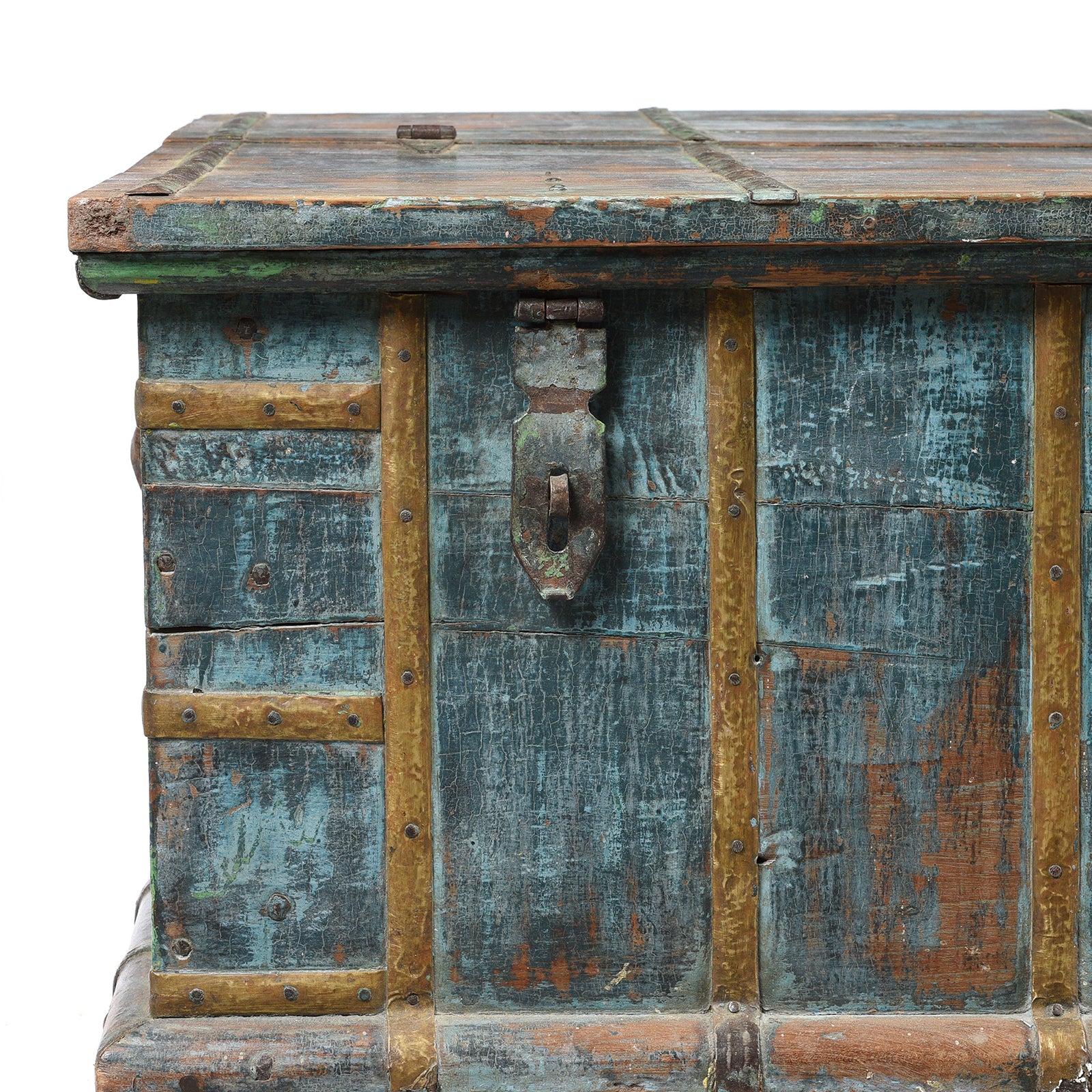Blue Painted Indian Chest From Gujarat - 19thC - Image 2