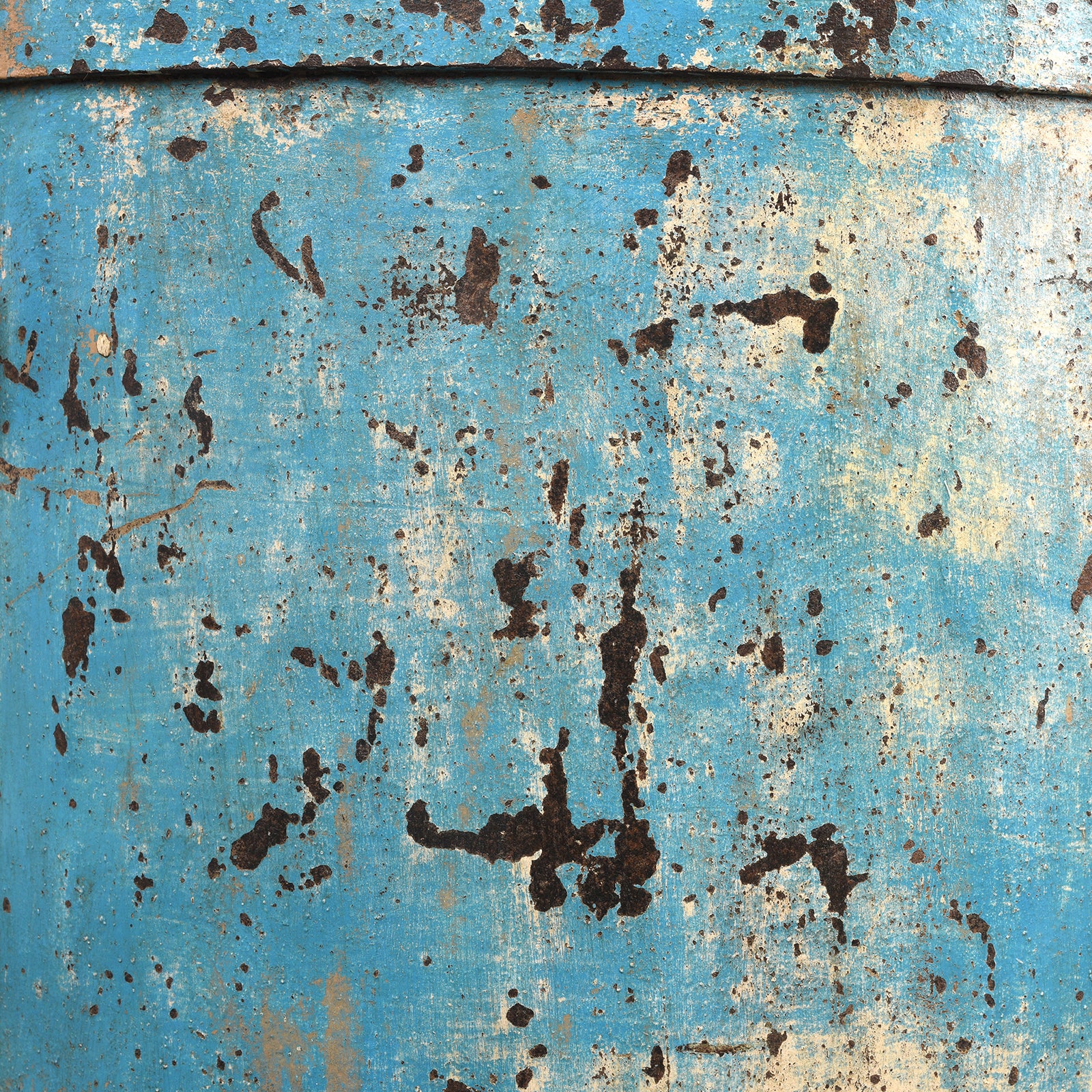 Blue Painted Iron Grain Storage Bin From Rajasthan - Ca 1920 - Image 7