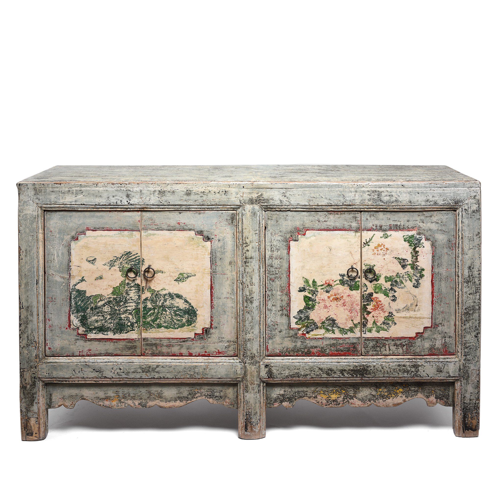 4 Door Painted Mongolian Sideboard - Ca 1920
