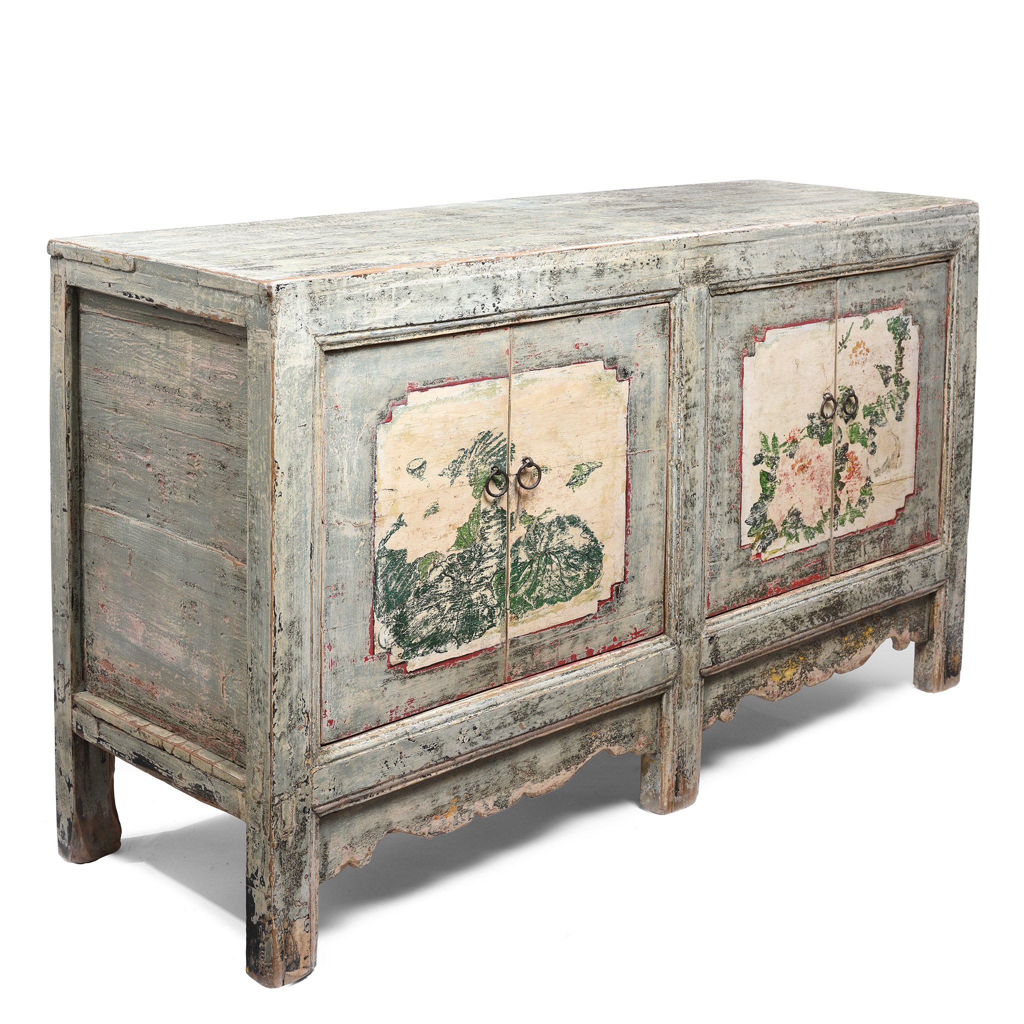 4 Door Painted Mongolian Sideboard - Ca 1920 - Image 3