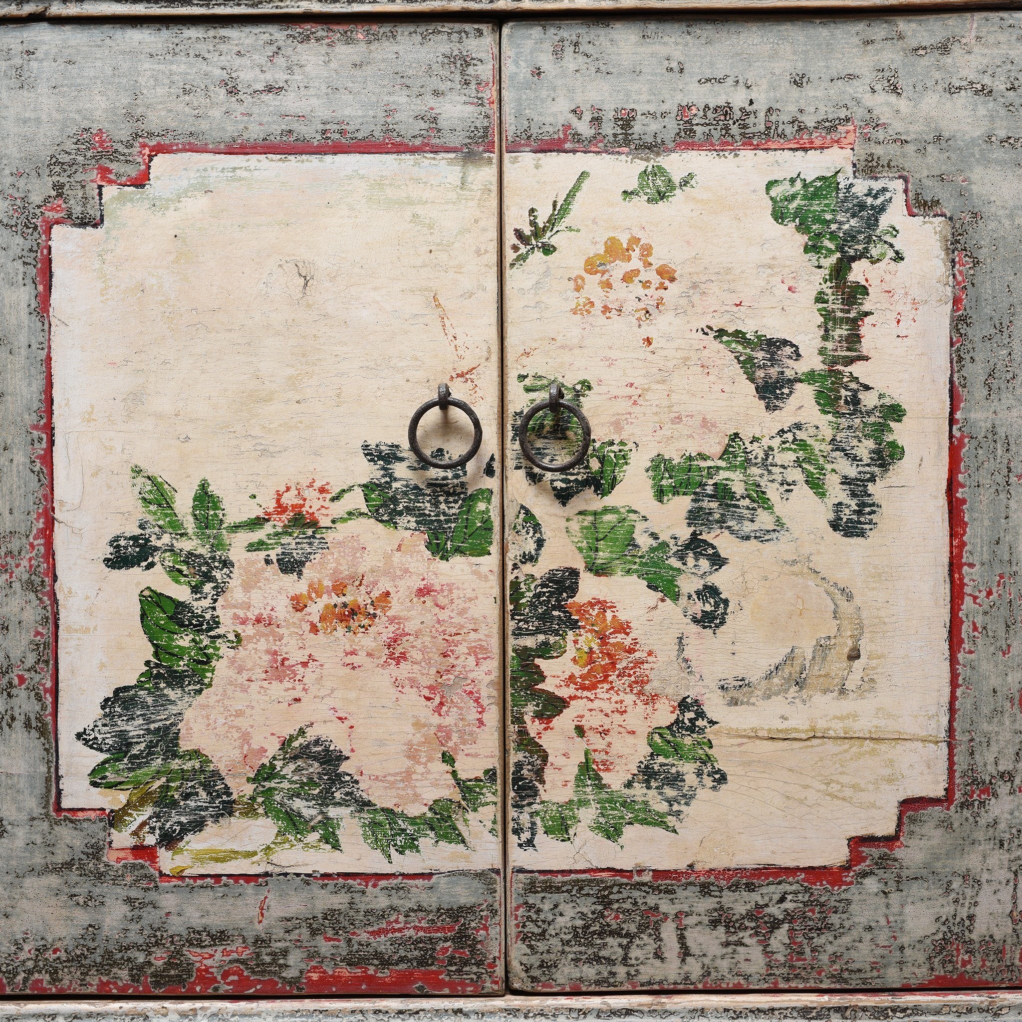 4 Door Painted Mongolian Sideboard - Ca 1920 - Image 7