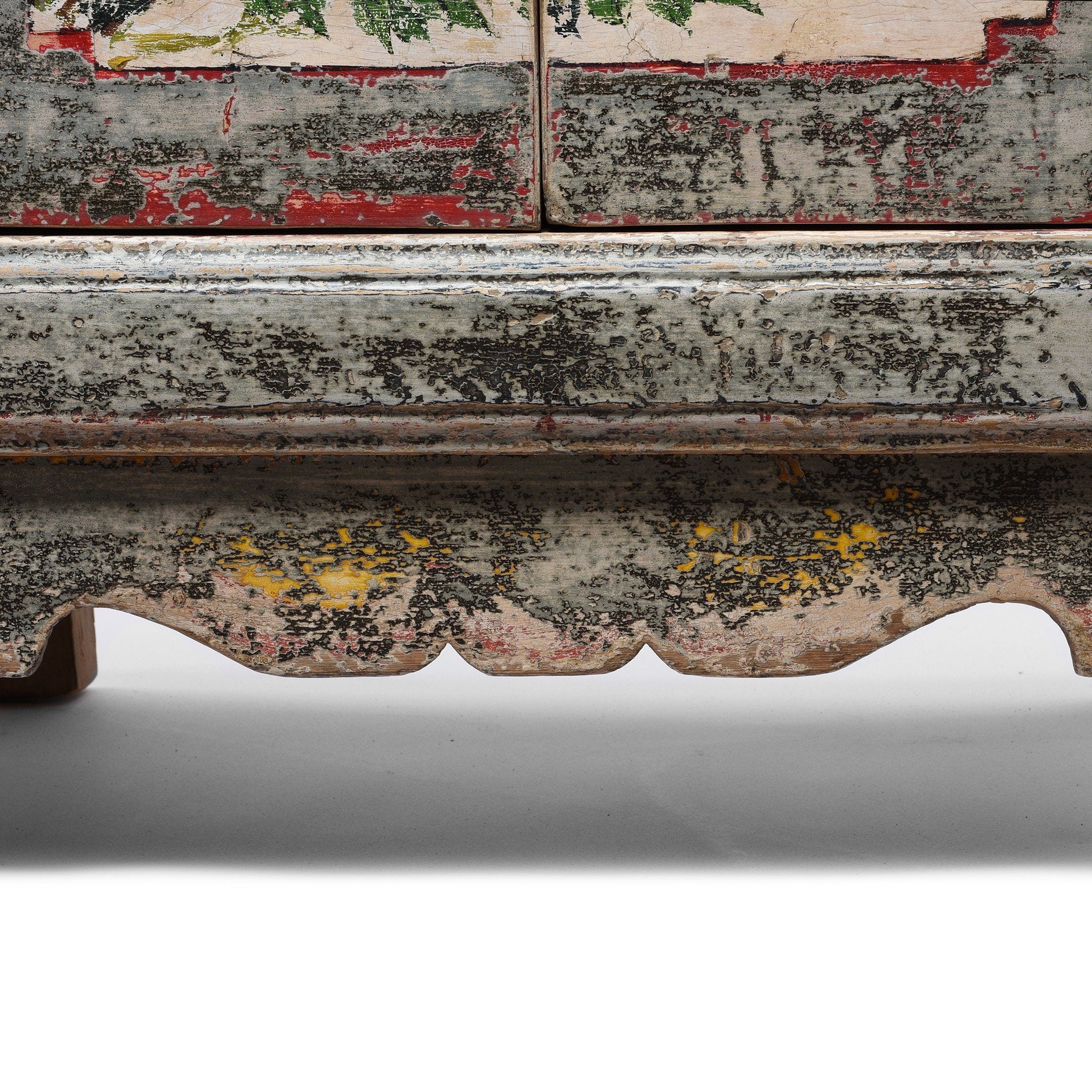 4 Door Painted Mongolian Sideboard - Ca 1920 - Image 9