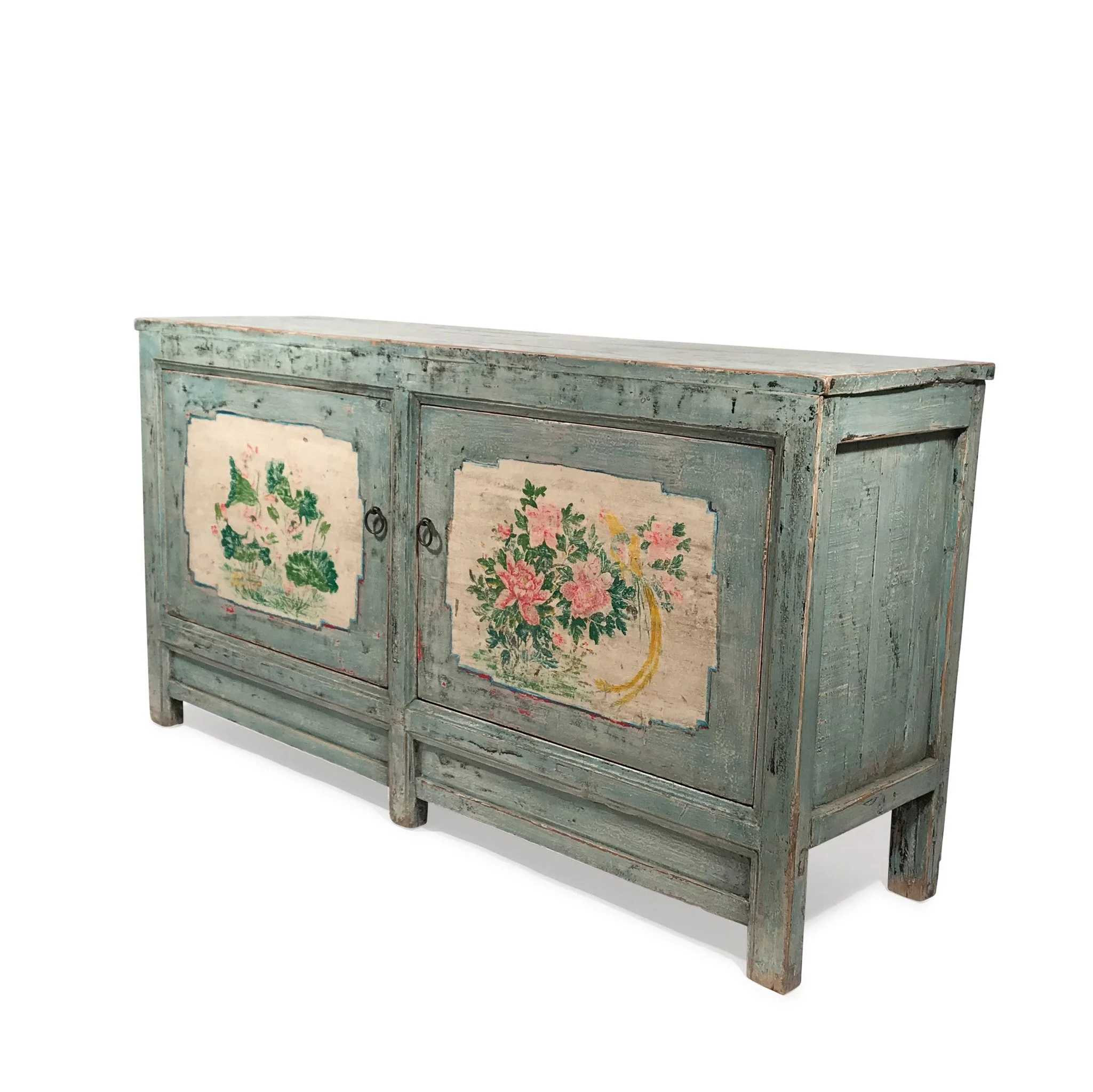 2 Door Painted Mongolian Sideboard - Ca 1920 - Image 4