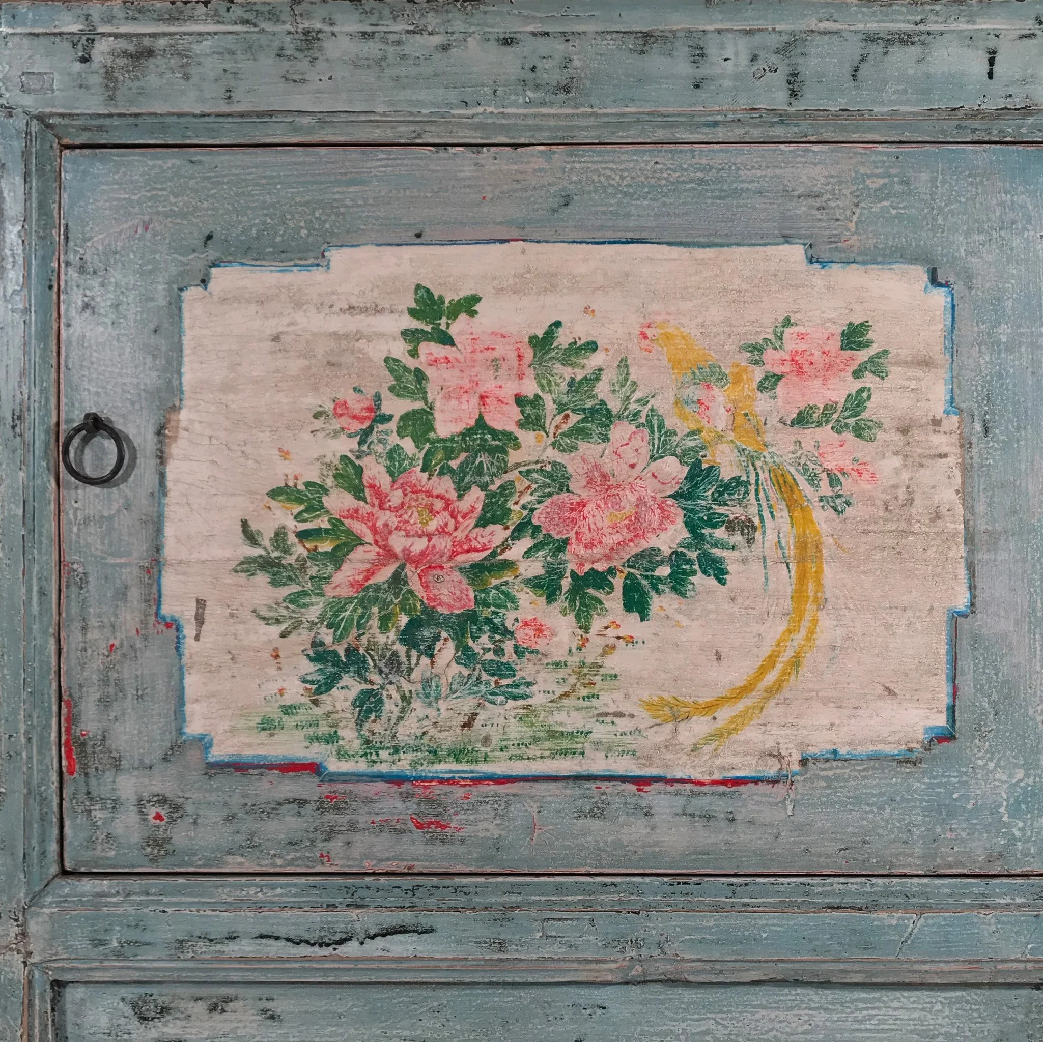 2 Door Painted Mongolian Sideboard - Ca 1920 - Image 5