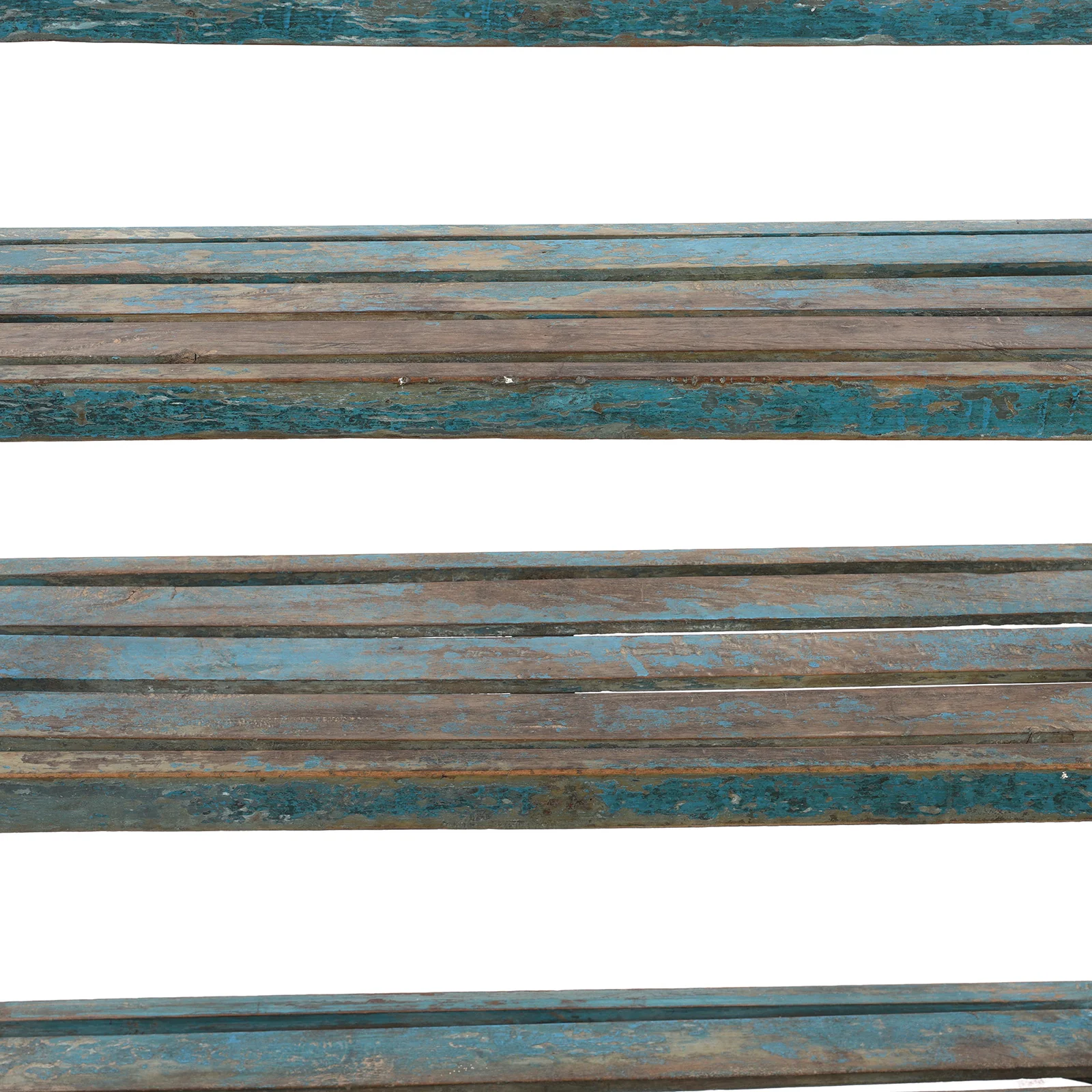 Blue Slatted Teak Shelf From Rajasthan - Ca 1930 - Image 3