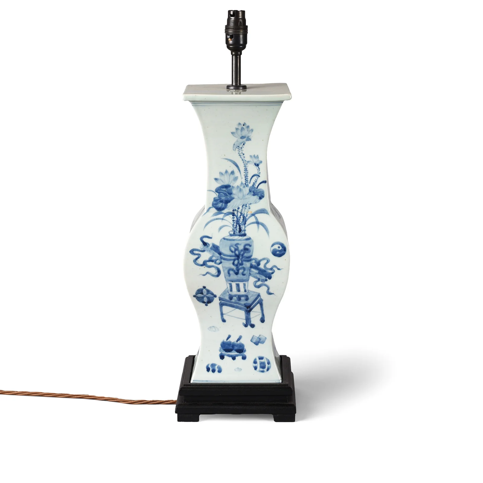 Blue & White Porcelain Hourglass Table Lamp - Image 2