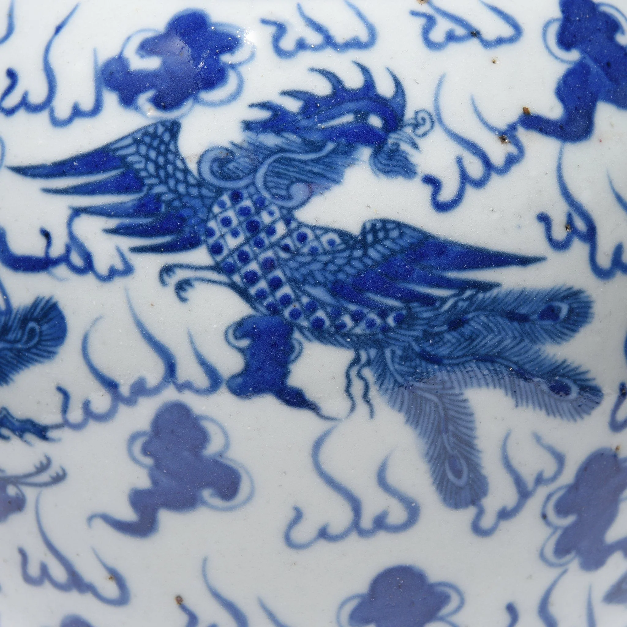 Blue & White Porcelain Ginger Jar - Phoenix In Clouds - Image 3