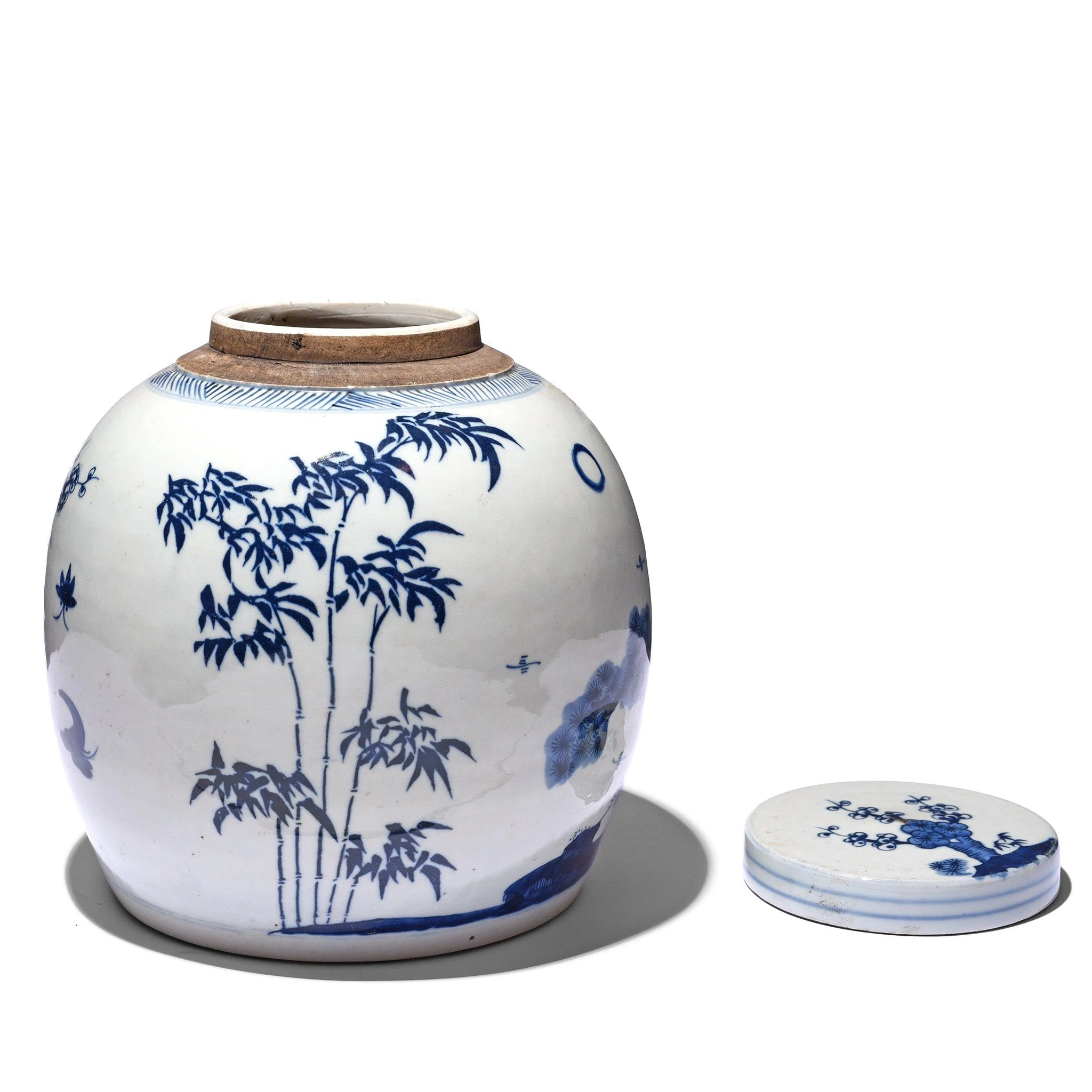 Blue & White Porcelain Ginger Jar - Bamboo & Prunus - Image 4