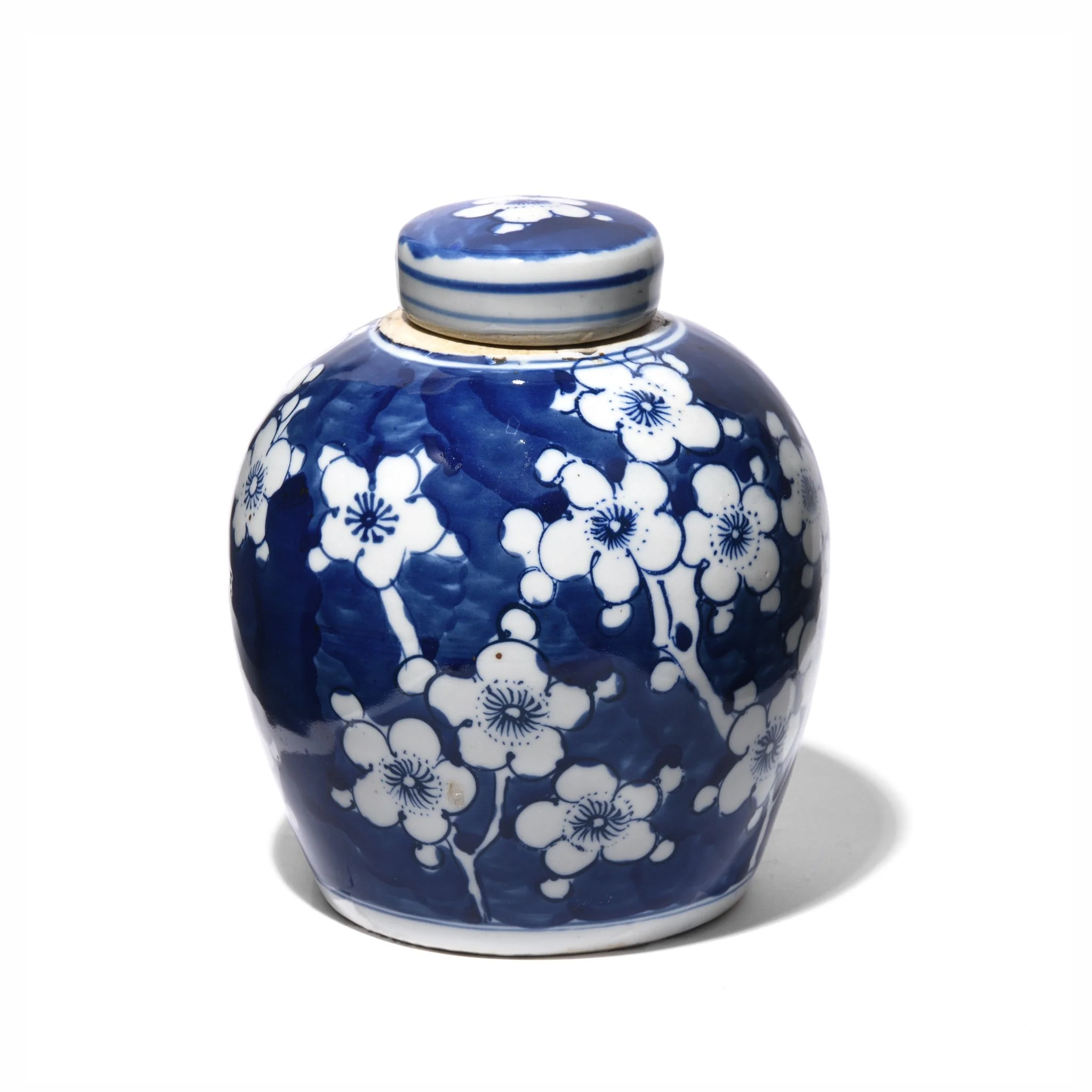 Blue & White Porcelain Ginger Jar & Lid - 15cm Diameter - Image 4
