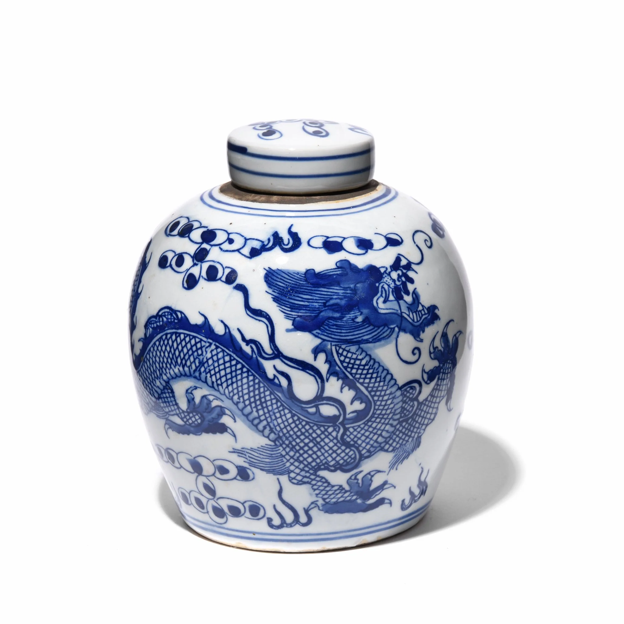 Blue & White Porcelain Ginger Jar & Lid - 15cm Diameter - Image 6