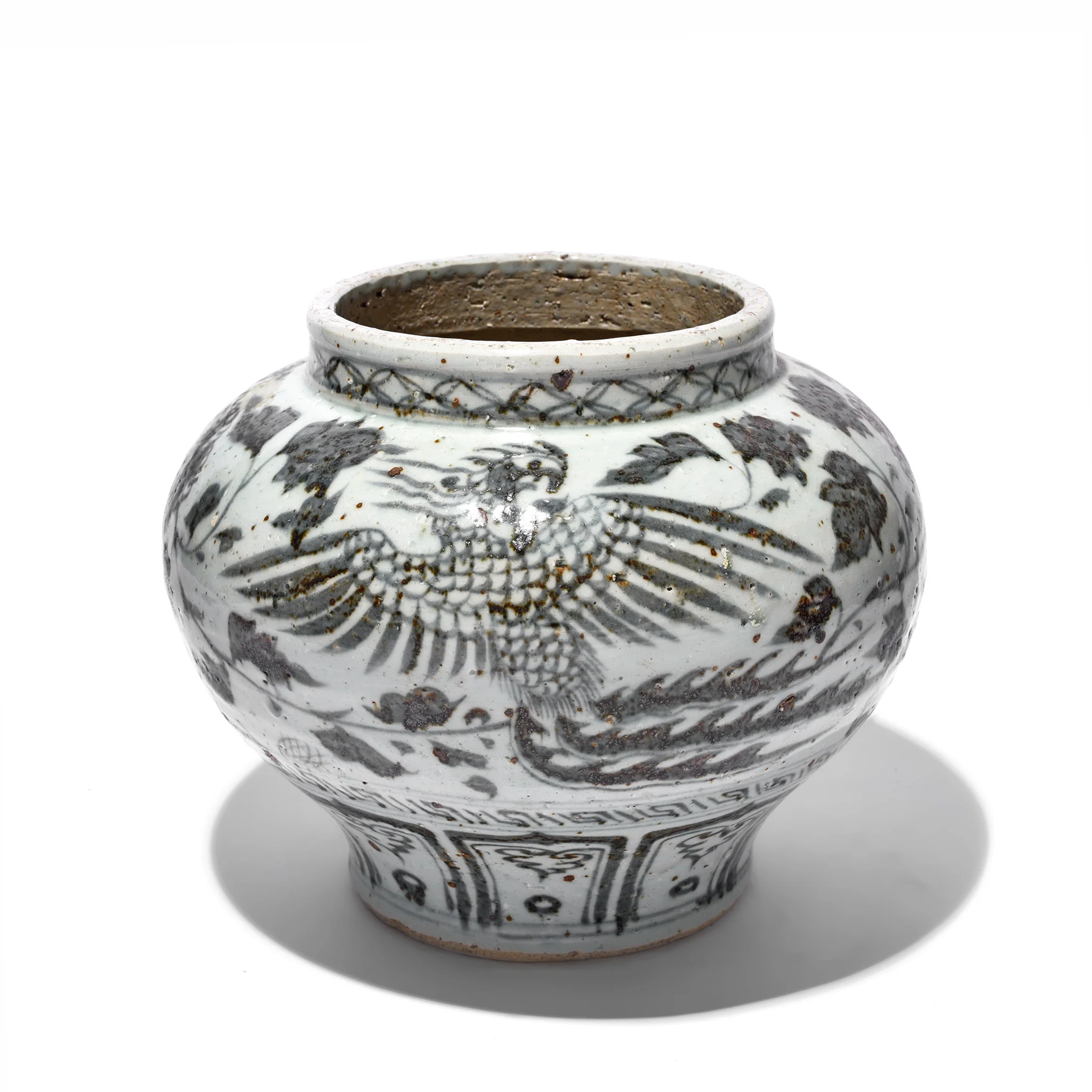 Blue & White Porcelain Jardinière - Trailing Peony Design