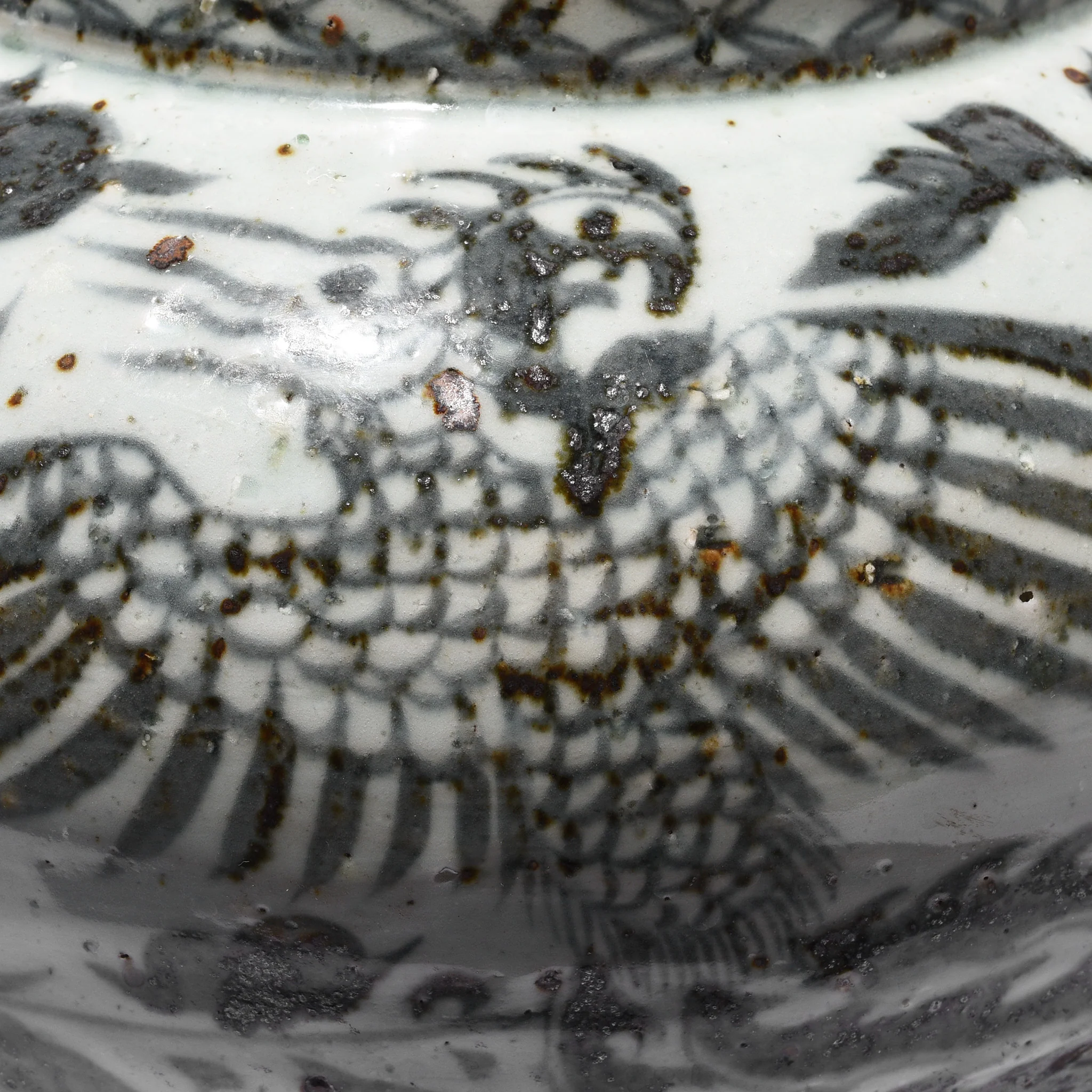 Blue & White Porcelain Jardinière - Trailing Peony Design - Image 4