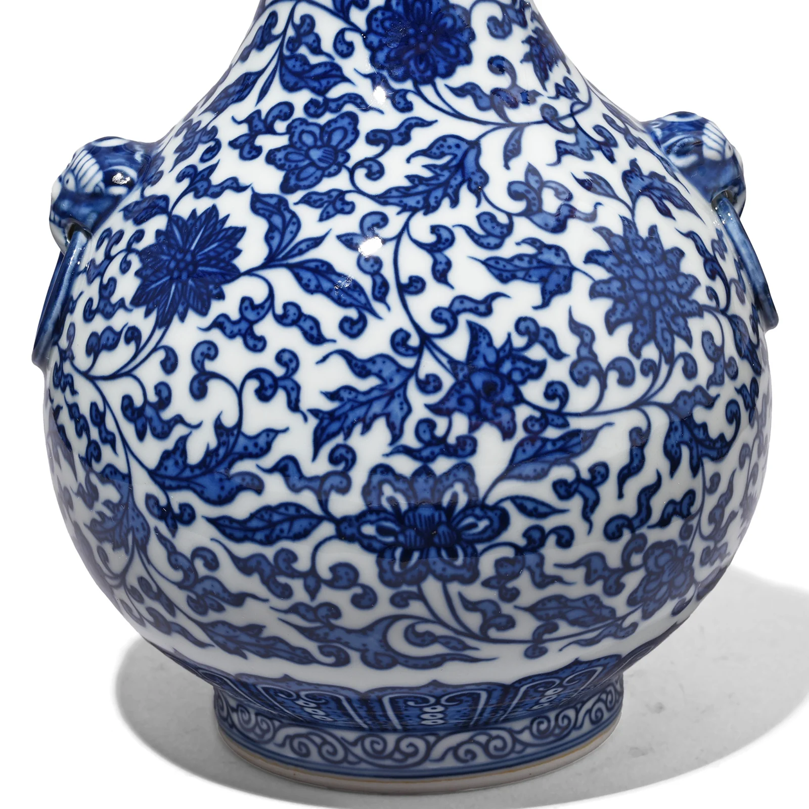 Blue & White Porcelain Lotus Mouth Vase - Image 2