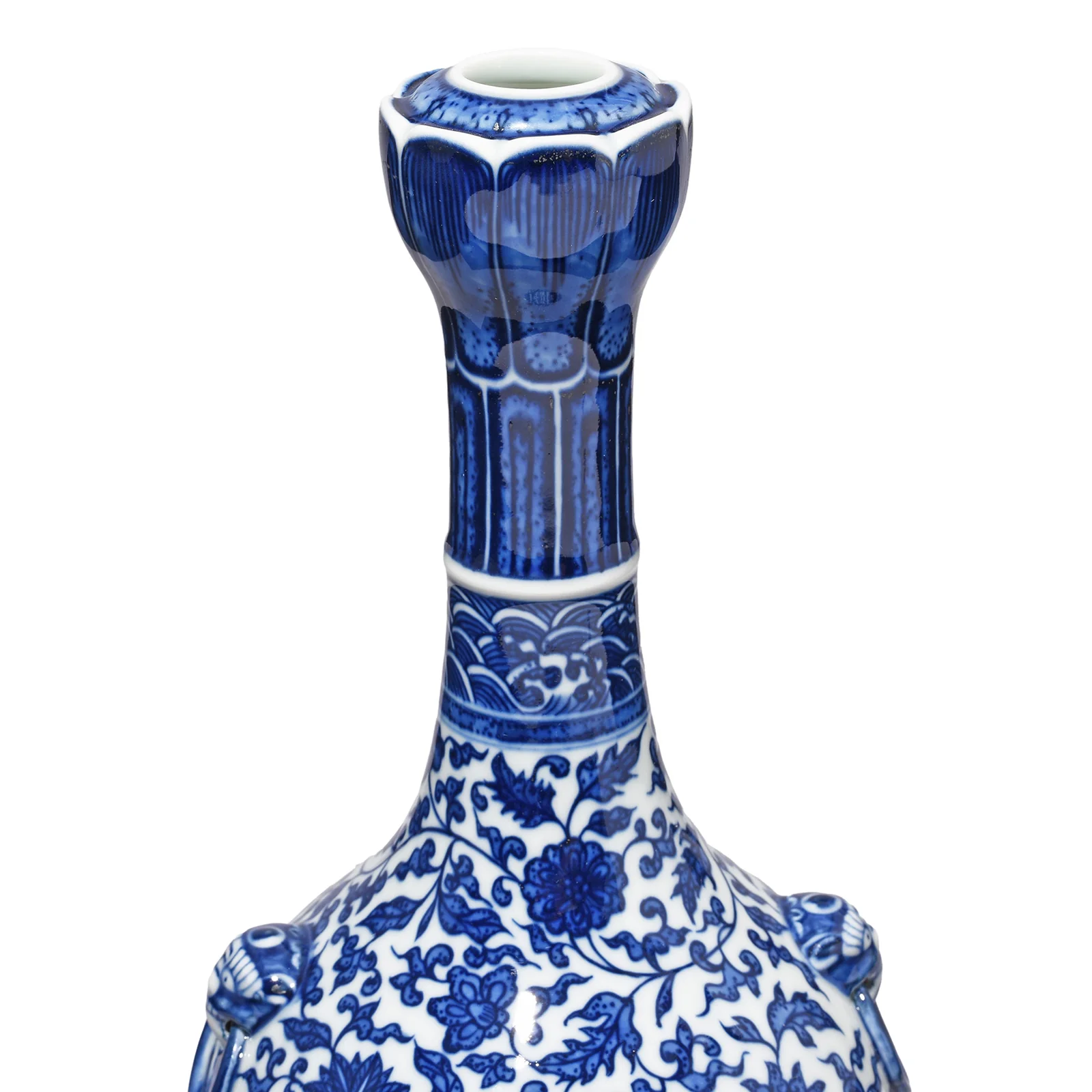 Blue & White Porcelain Lotus Mouth Vase - Image 3