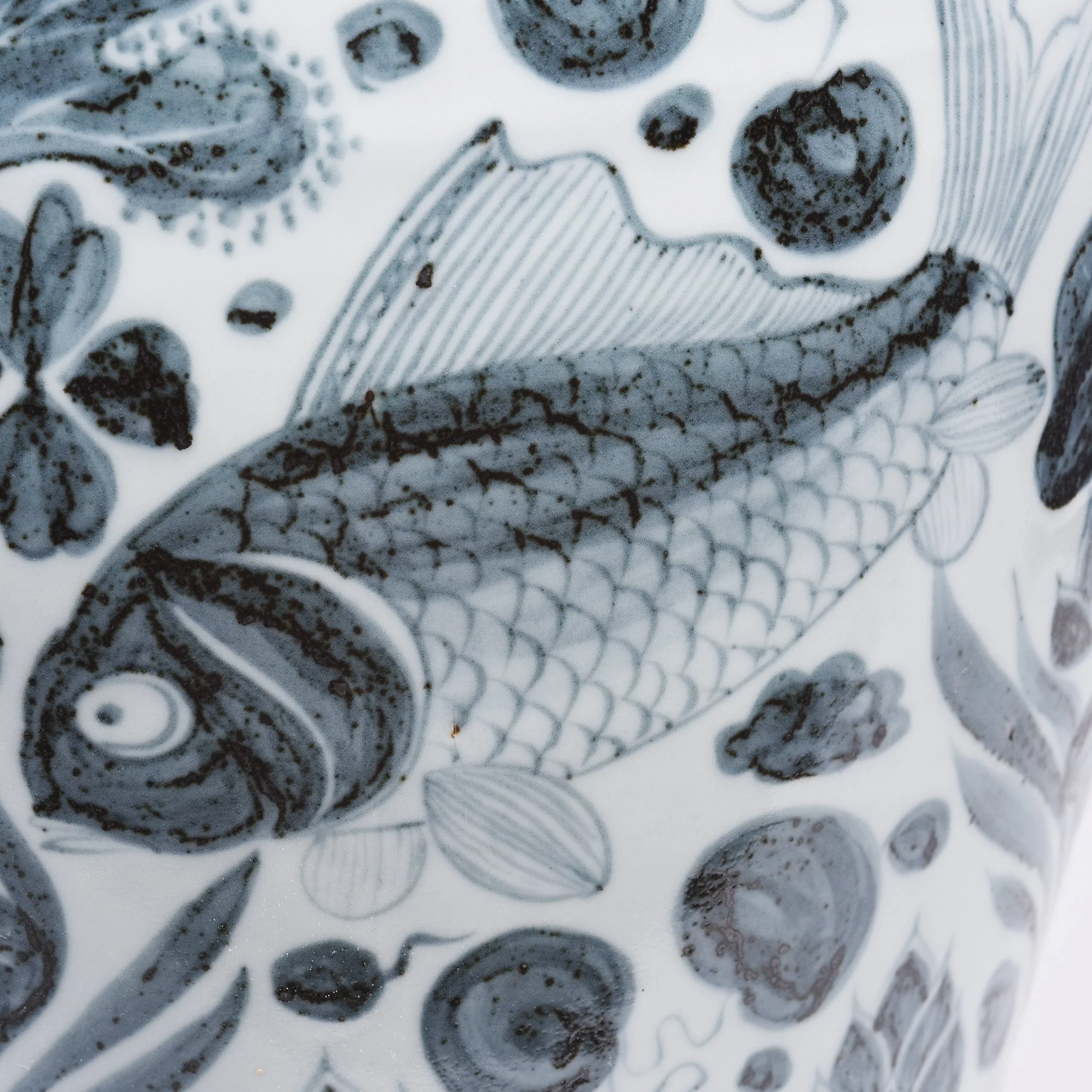 Blue & White Porcelain Meiping Vase - Fish Design - Image 2