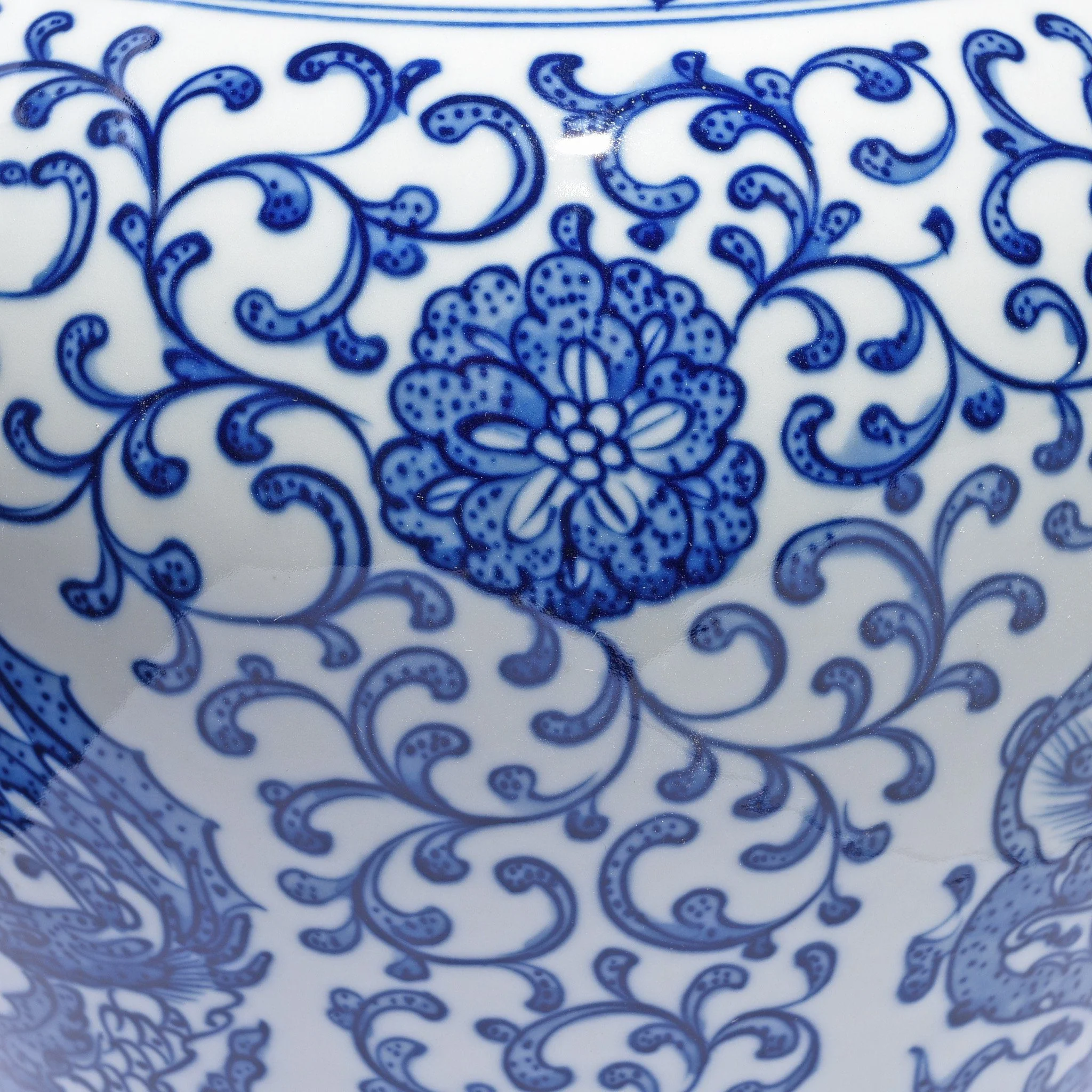 Blue & White Porcelain Meiping Vase - Trailing Peony Design - Image 2