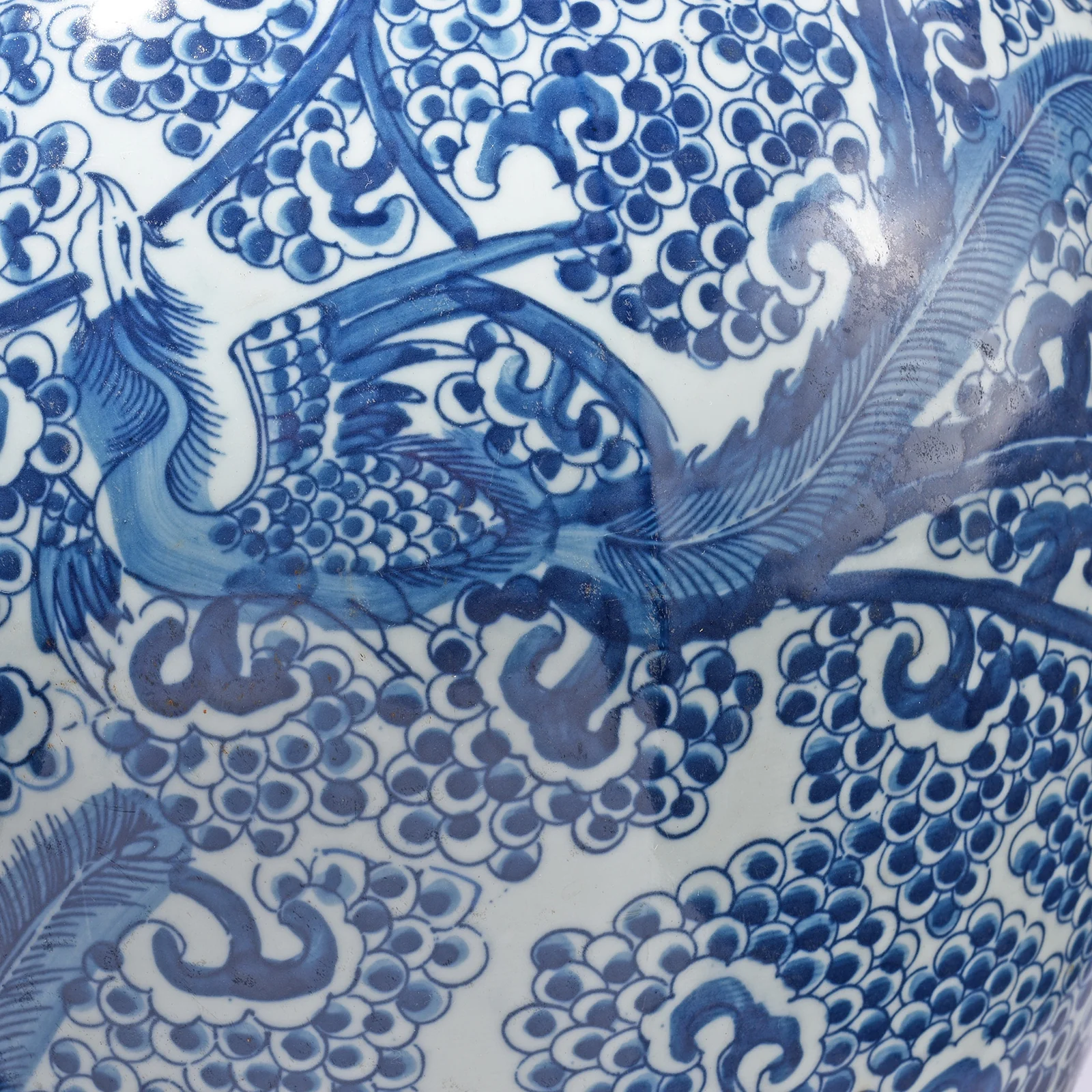 Blue & White Porcelain Temple Jar - Phoenix In Blossoms - Image 2