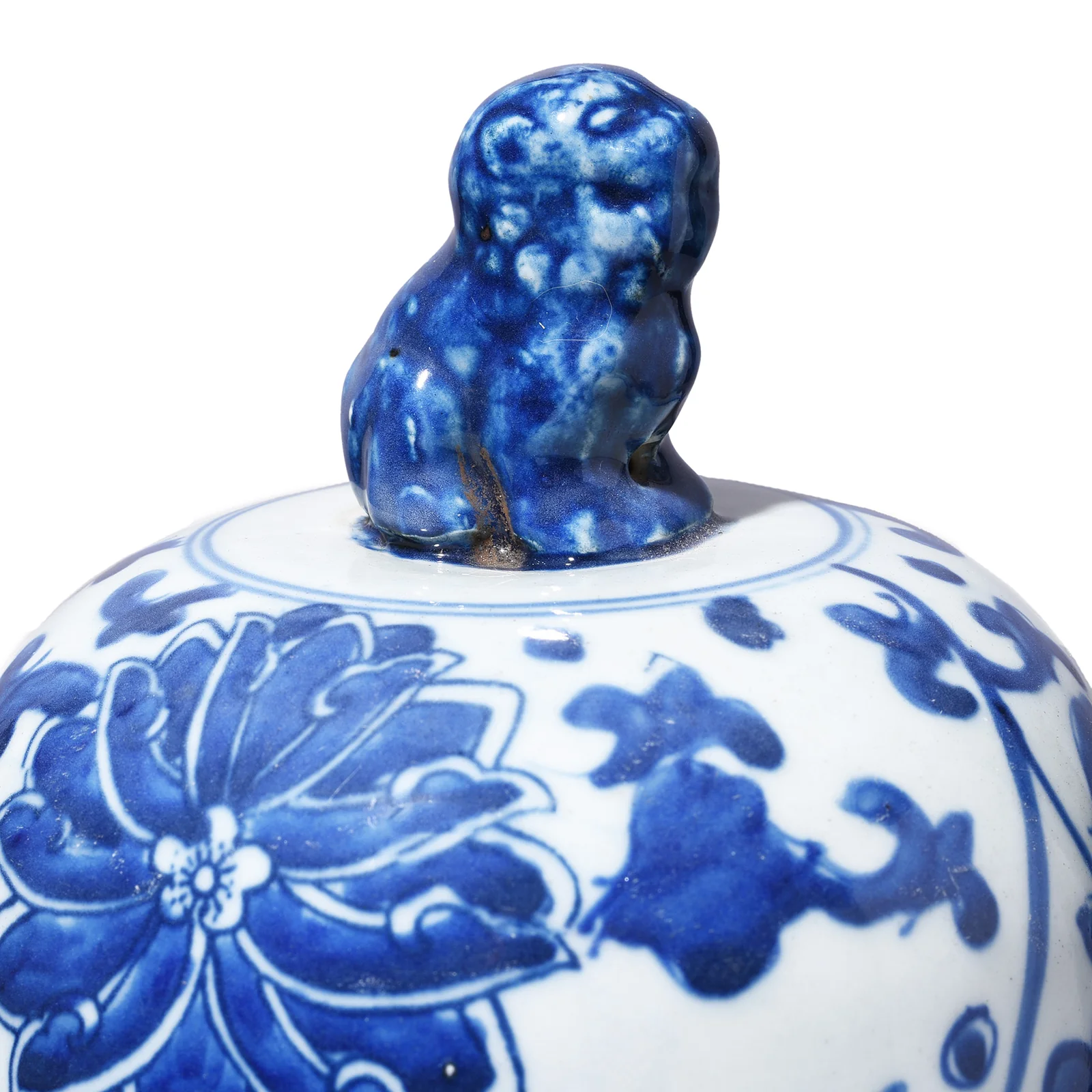 Blue & White Porcelain Temple Jar - Phoenix, Qilin & Lotus - Image 3