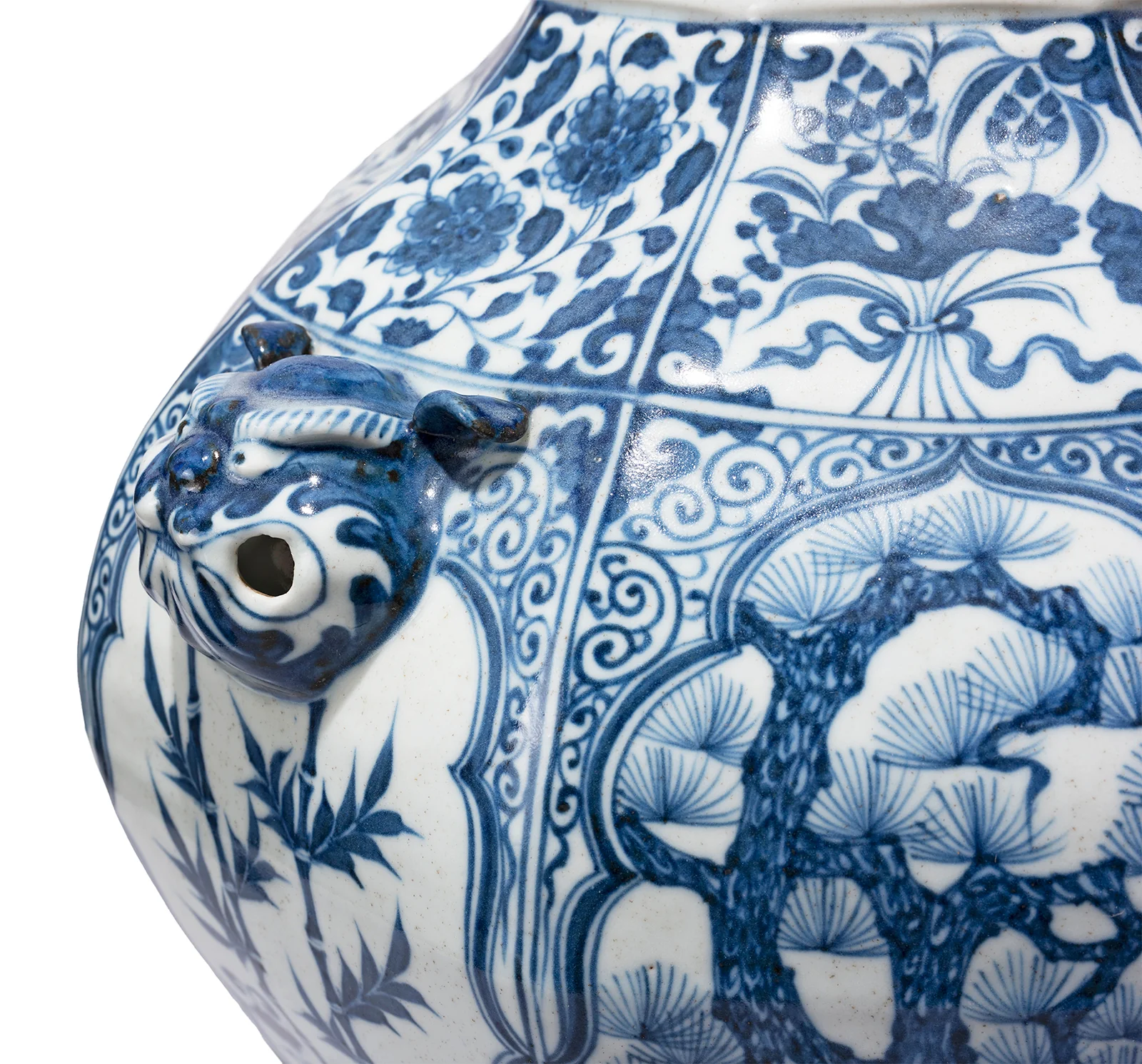 Blue & White Porcelain Octagonal Wine Jar Vase - Image 5