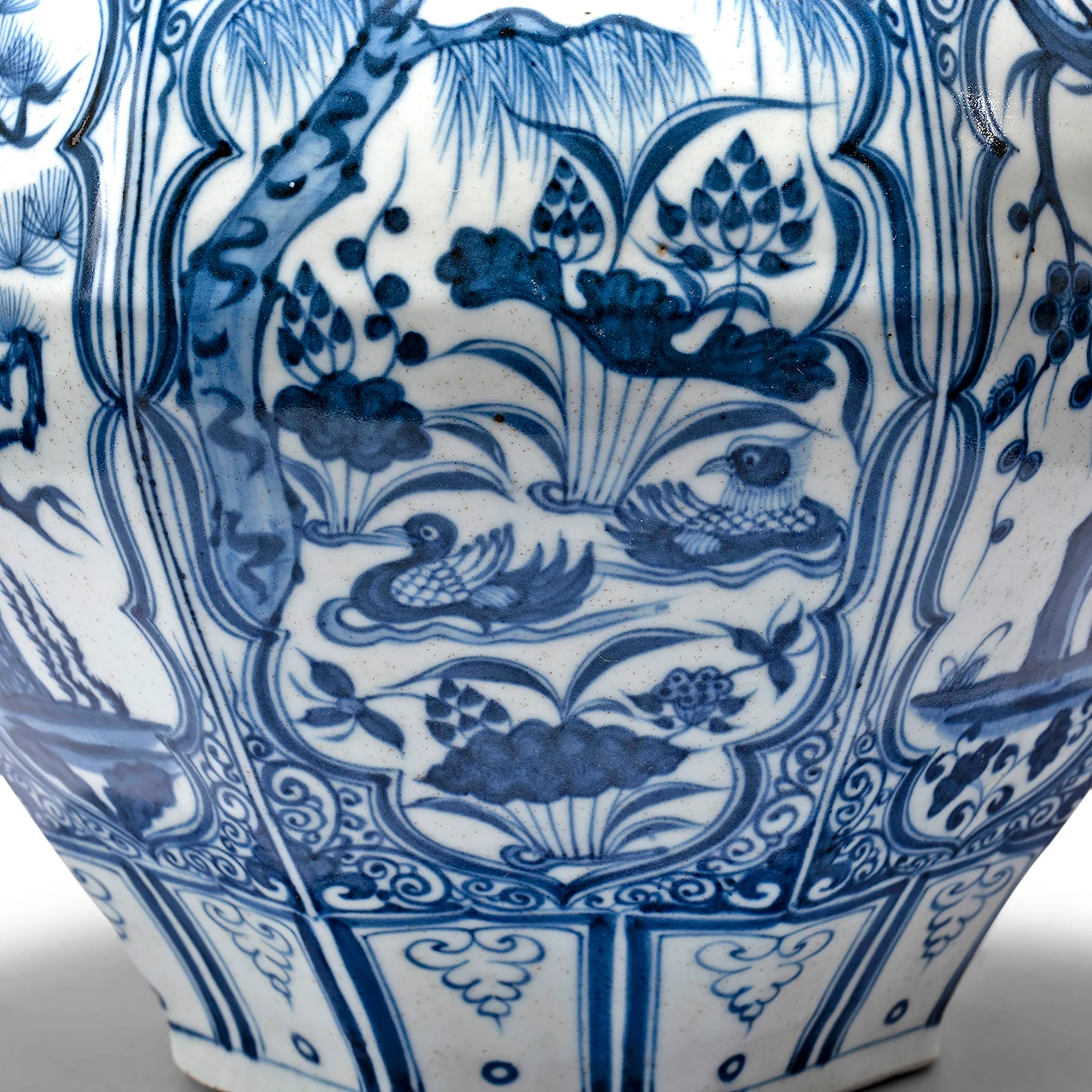 Blue & White Porcelain Octagonal Wine Jar Vase - Image 6