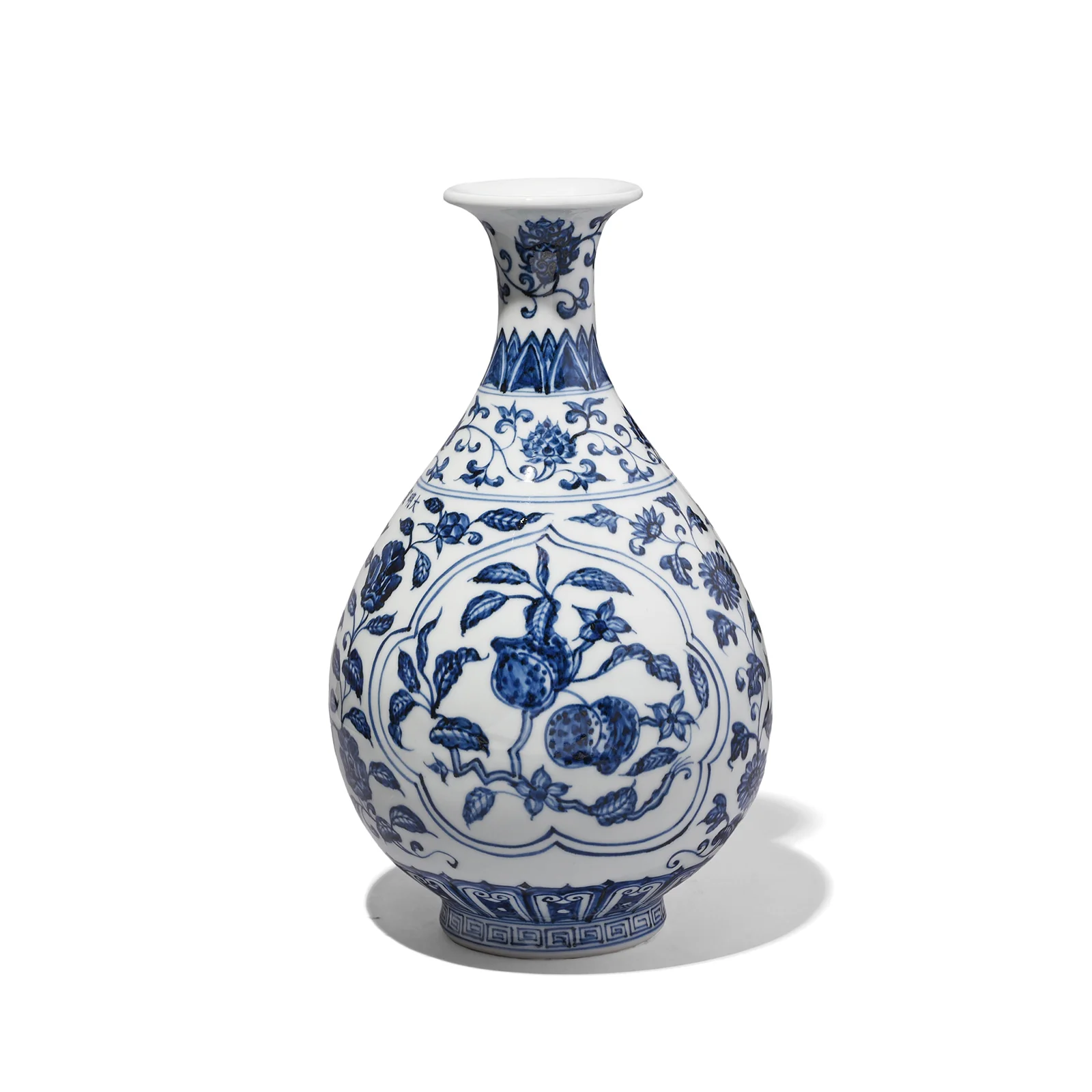Blue & White Porcelain Yuhuchunping Vase - Pomegranate - Image 4