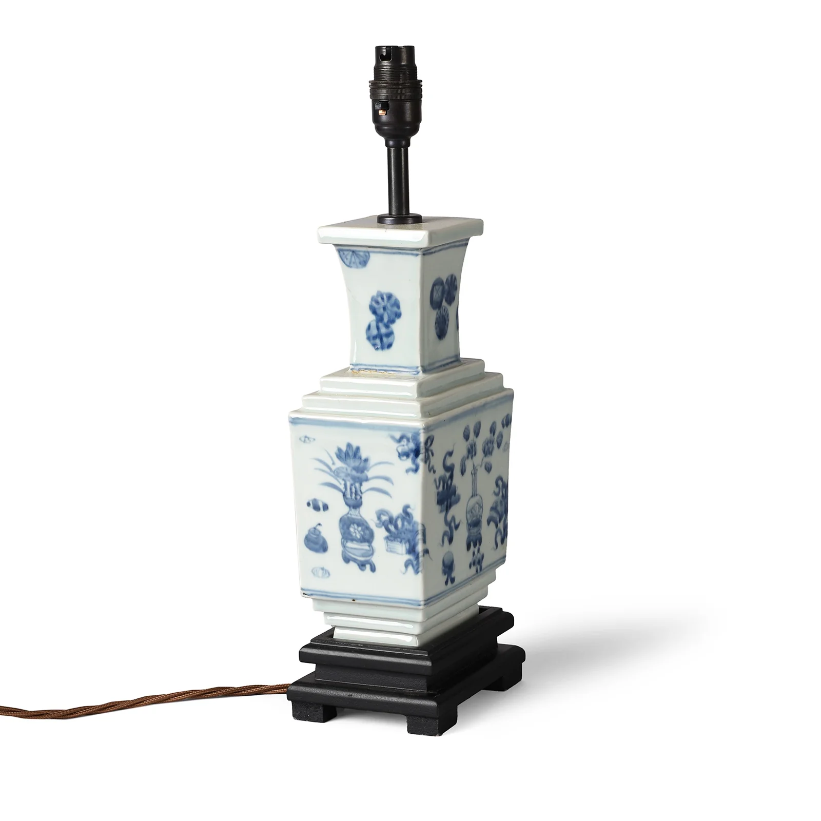 Blue & White Porcelain Lamp Base - Lucky Symbols - Image 2