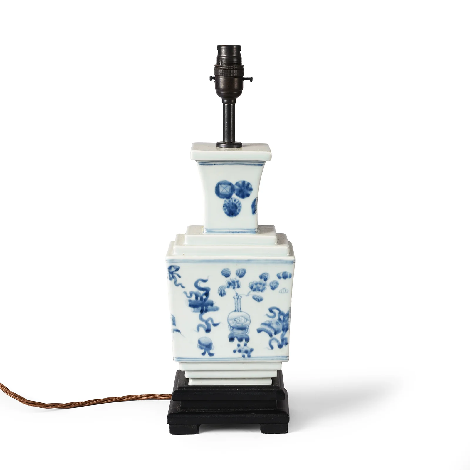 Blue & White Porcelain Lamp Base - Lucky Symbols - Image 3