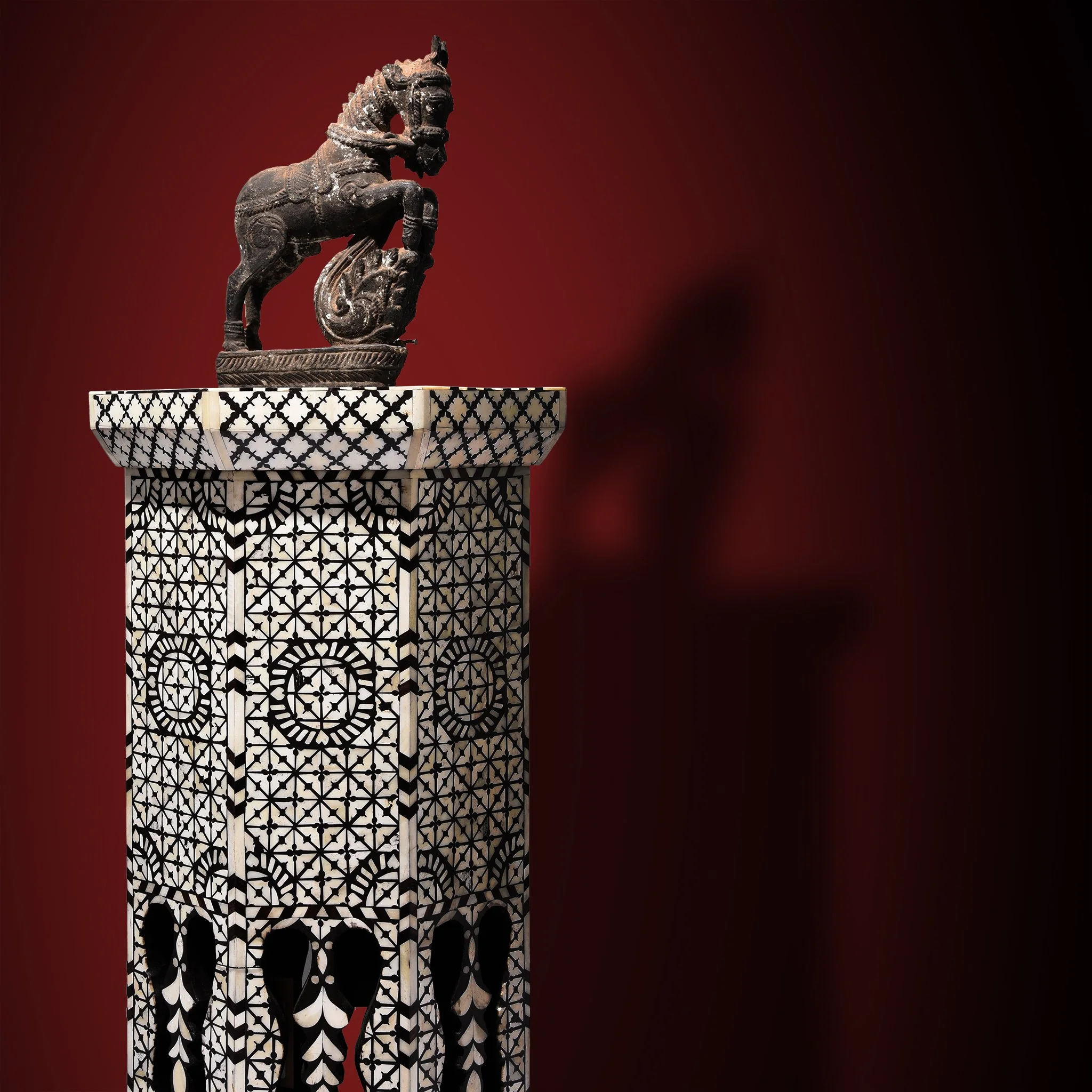 Bone Inlay Lamp Table - Image 2