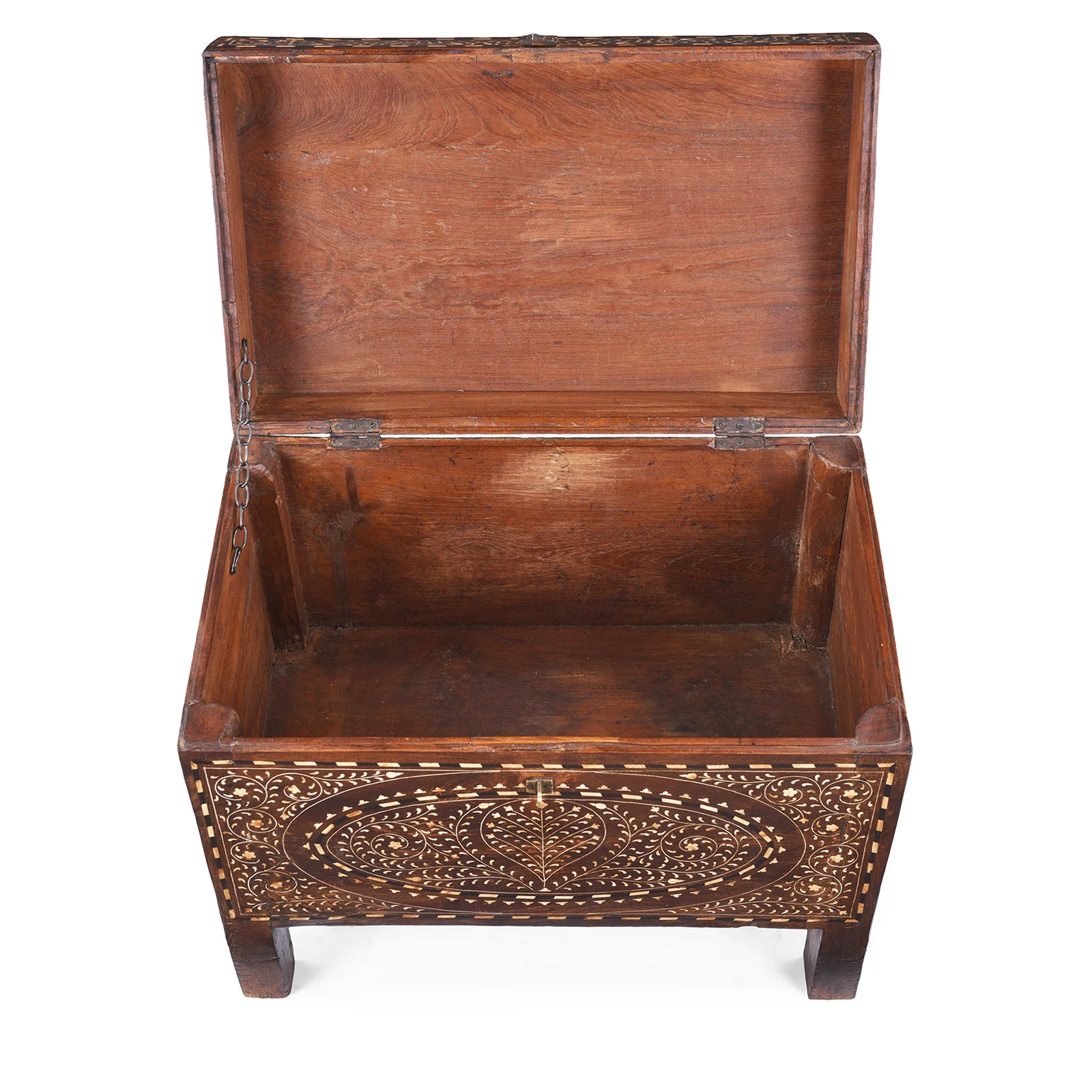 Bone Inlay Teak Chest - 19th Century - Image 6