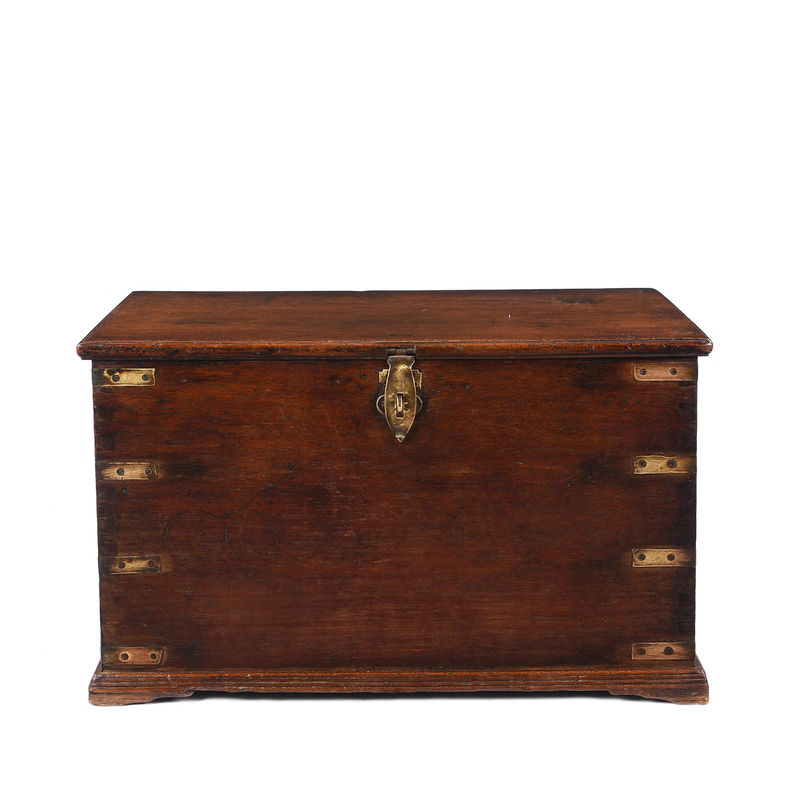 Brass Bound Indian Teak Chest - 19th Century