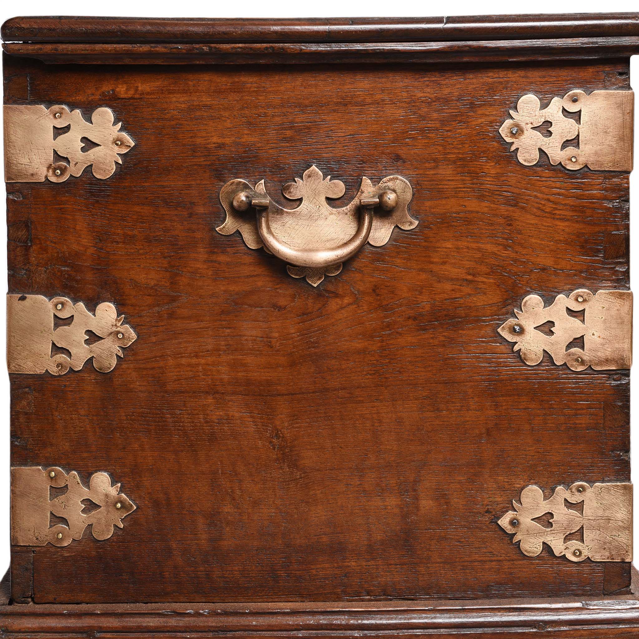 Brass Bound Teak Chest From South India - 19th Century - Image 10