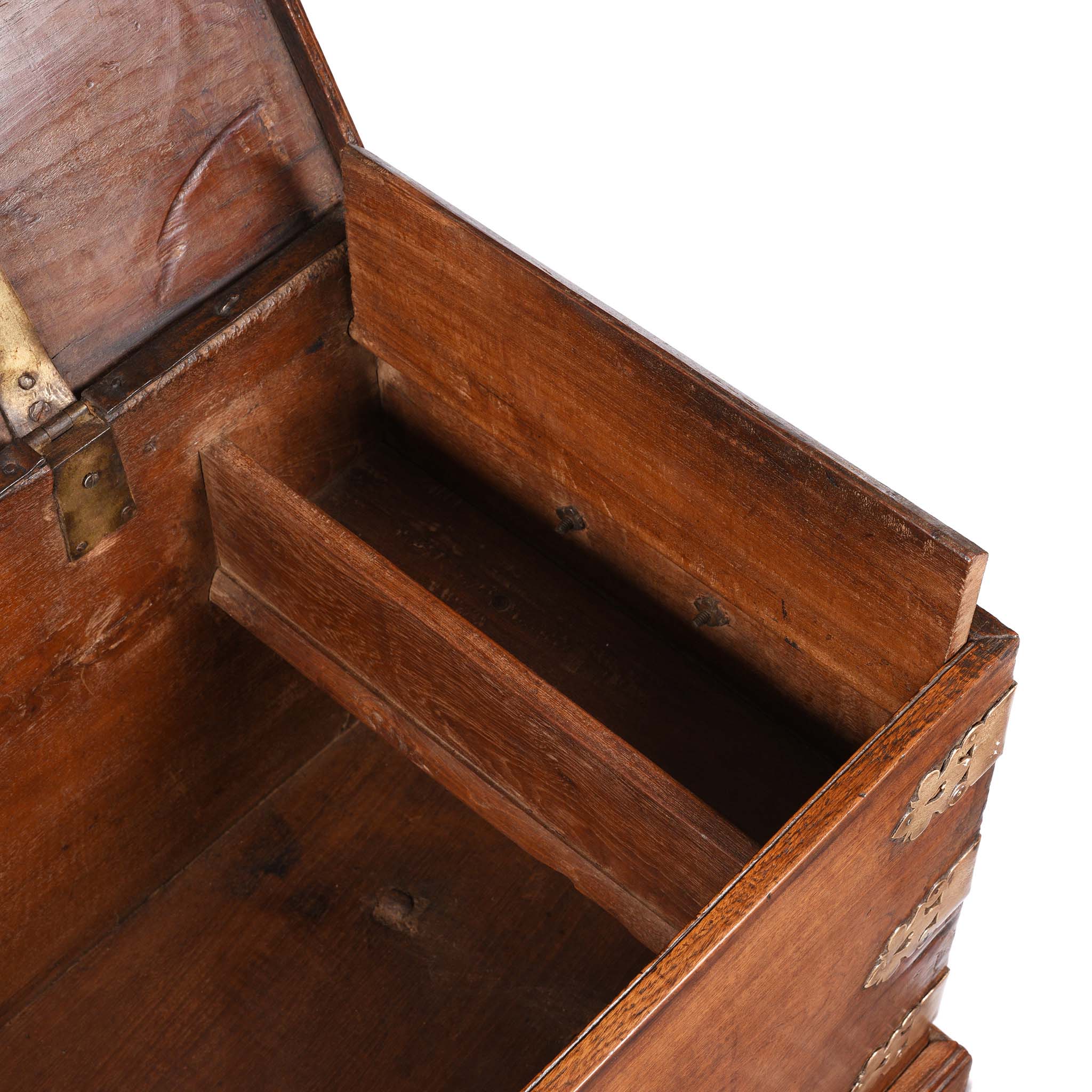 Brass Bound Teak Chest From South India - 19th Century - Image 6